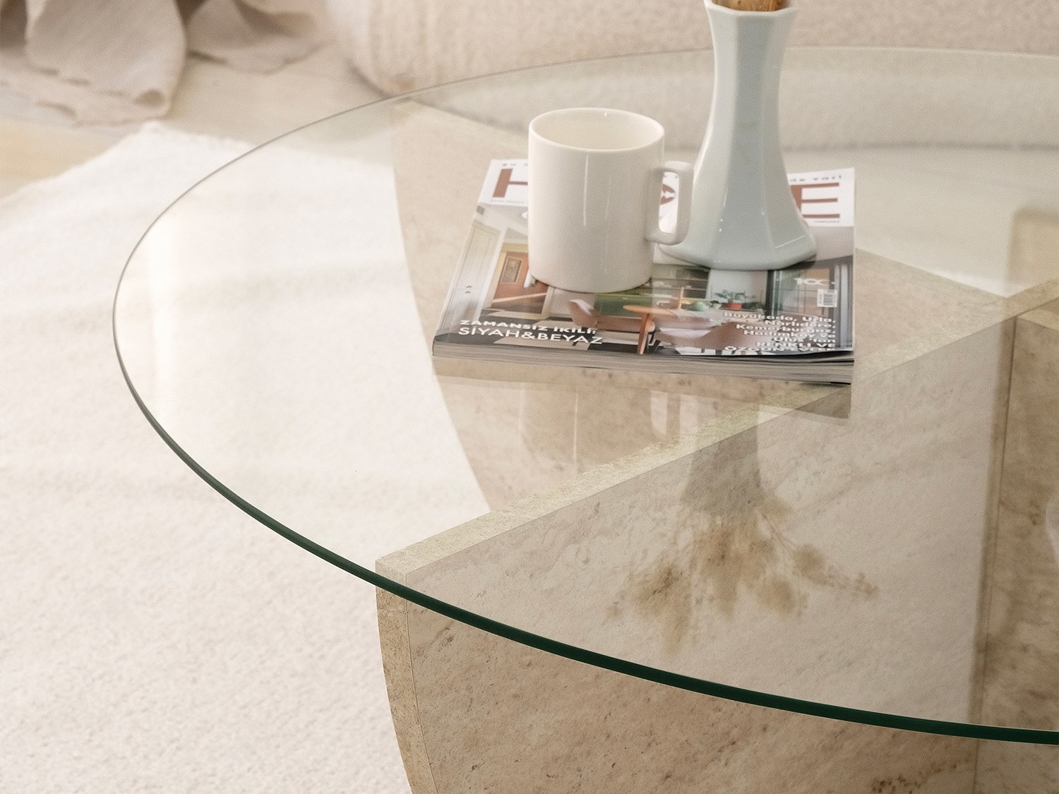 Dohányzóasztal Kailua 411 (Könnyű travertin)