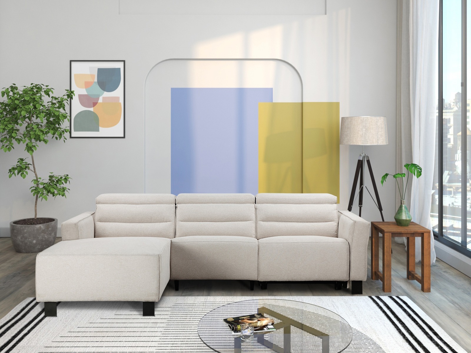 Relax sarokkanapé Denton 1486 (Krém)