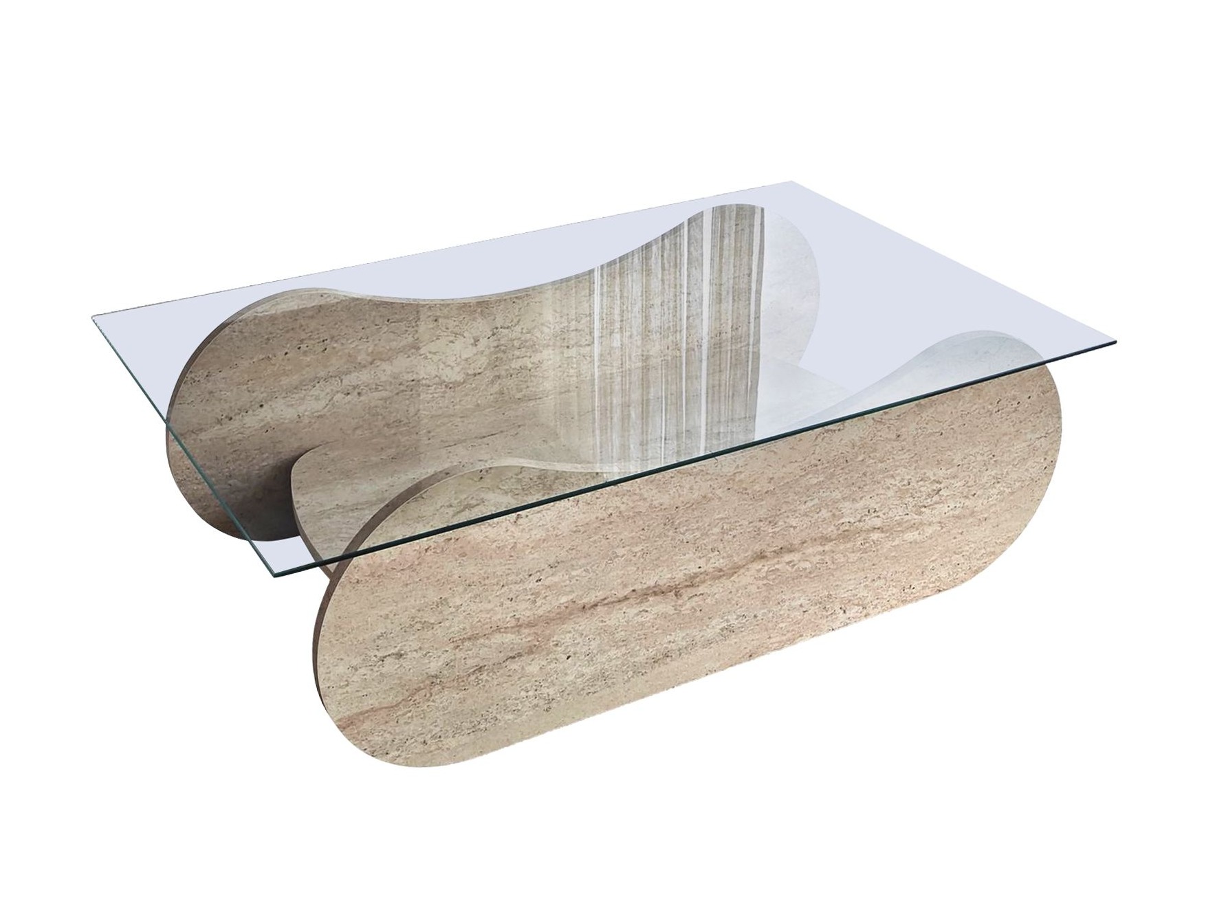 Dohányzóasztal Kailua 2632 (Könnyű travertin)