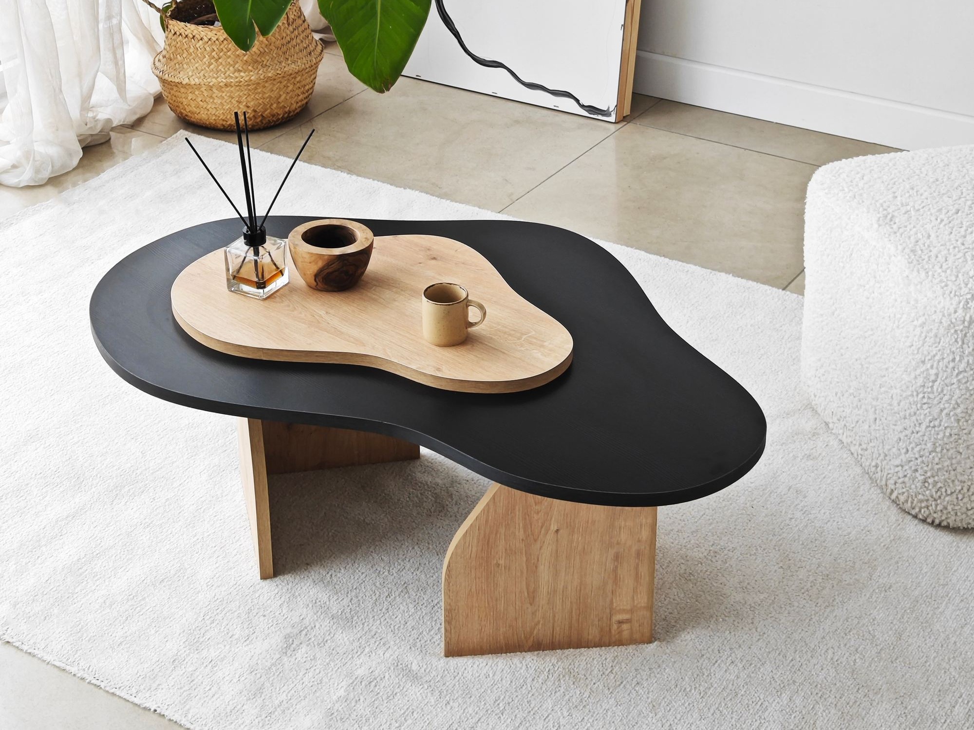 Dohányzóasztal Kailua 2633 (Fekete + Tölgy)