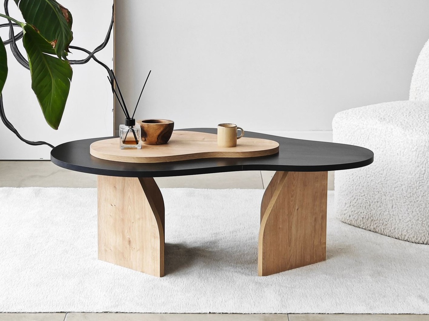 Dohányzóasztal Kailua 2633 (Fekete + Tölgy)