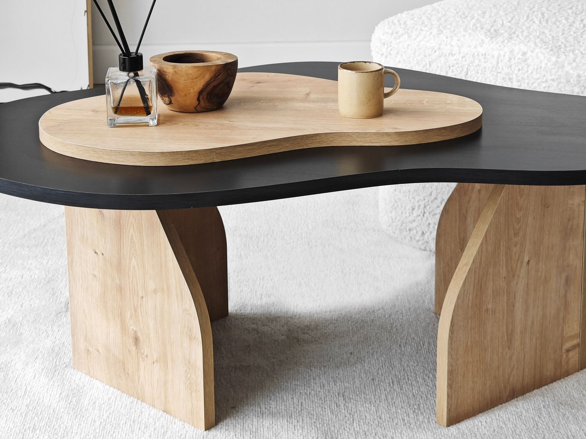 Dohányzóasztal Kailua 2633 (Fekete + Tölgy)