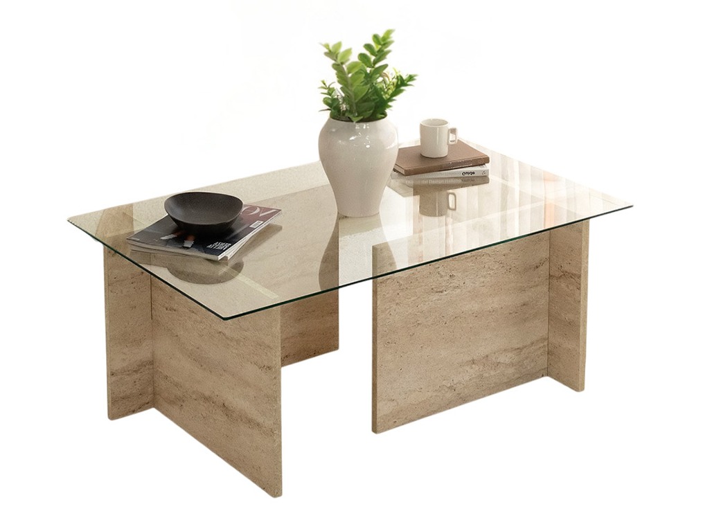 Dohányzóasztal Asheboro 176 (Világos Travertine)