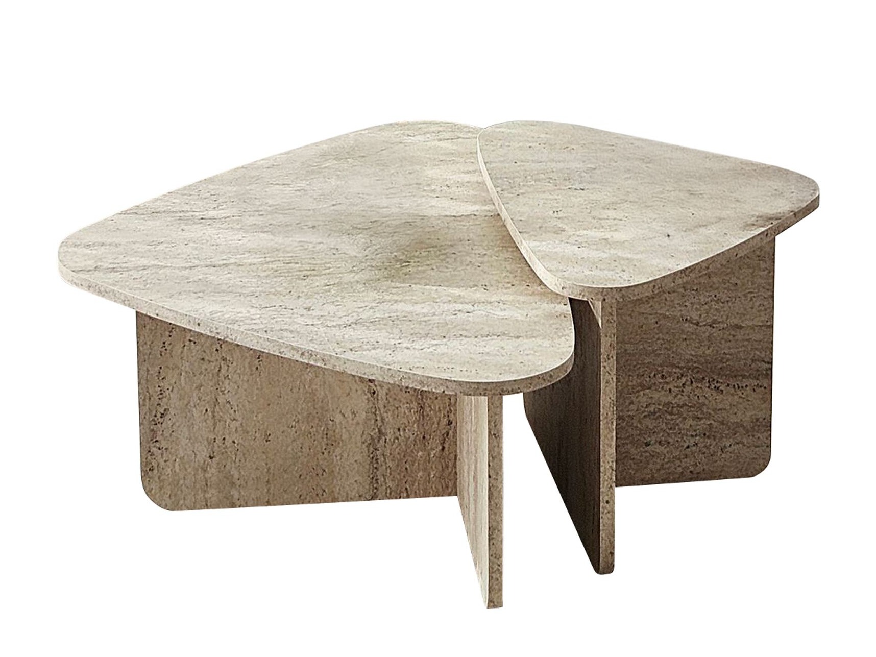 Dohányzóasztal szett Kailua 2638 (Könnyű travertin)