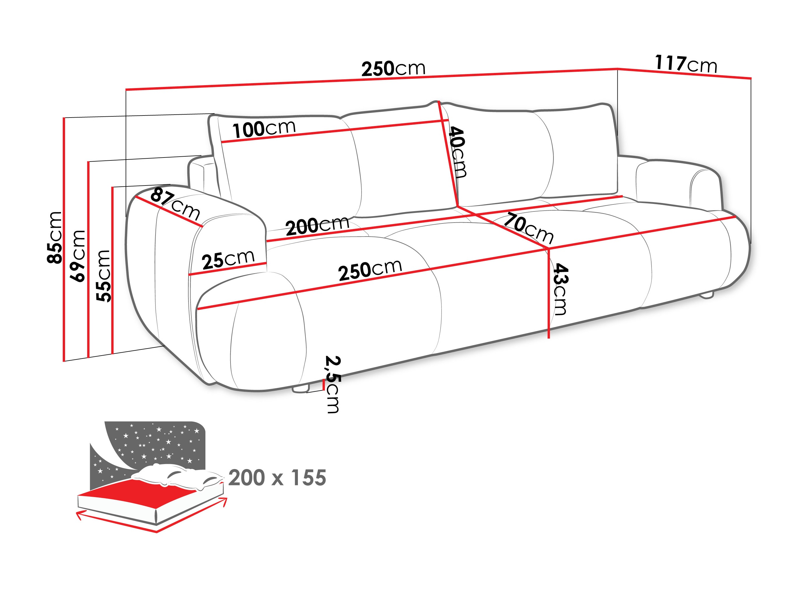 Kanapéágy TrendyNest 115 (Now Or Never 06)