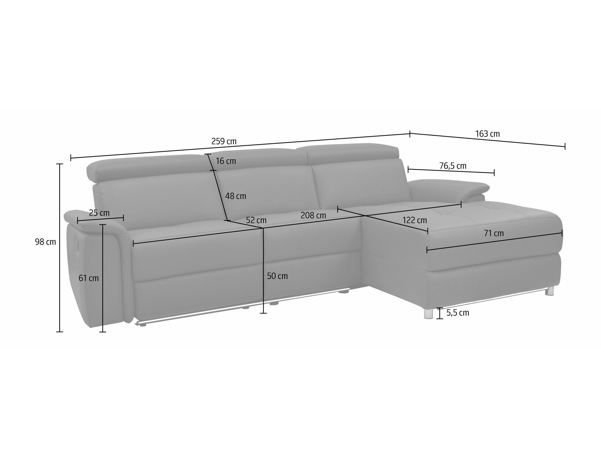Relax sarokkanapé Denton 1489 (Krém)