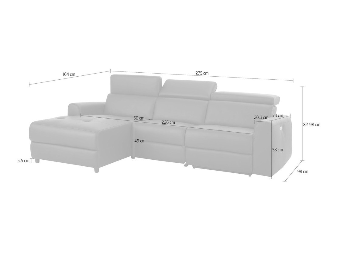 Relax sarokkanapé Denton 1490 (Antracit)