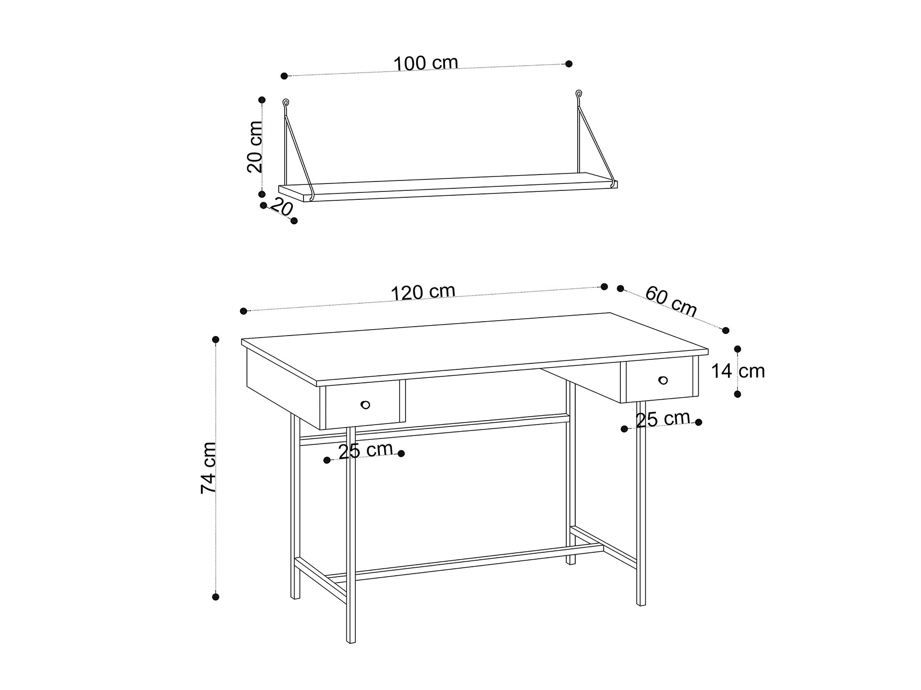 Íróasztal Vestesu 136