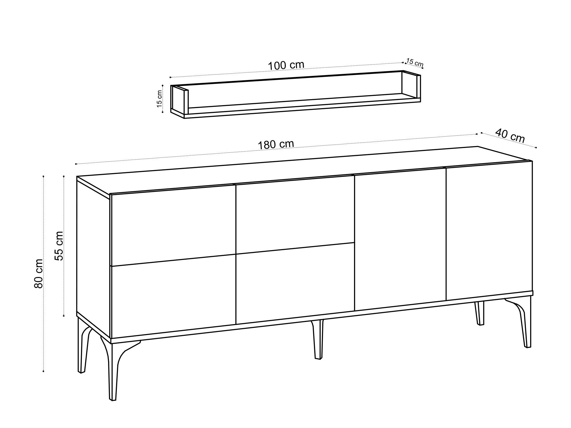 Szekrény Vestesu 140 (Világos Travertine)