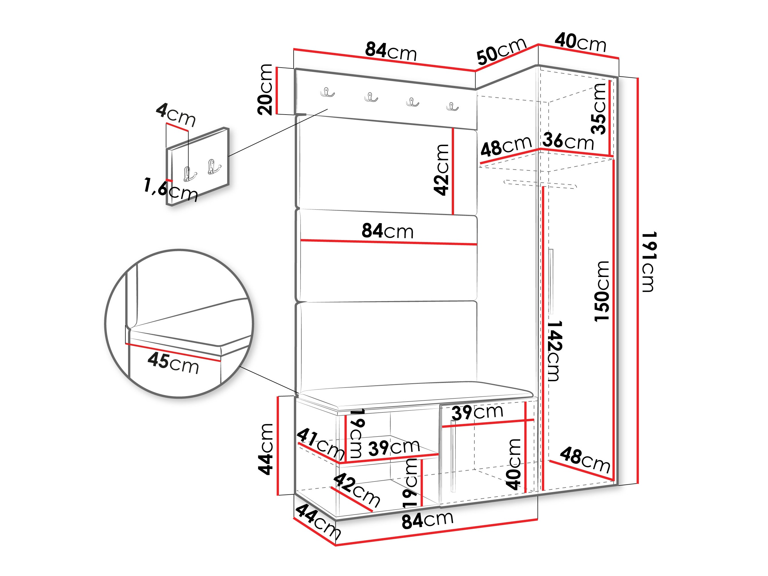 Előszoba garnitúra Hartford 525 (Artisan tölgy)