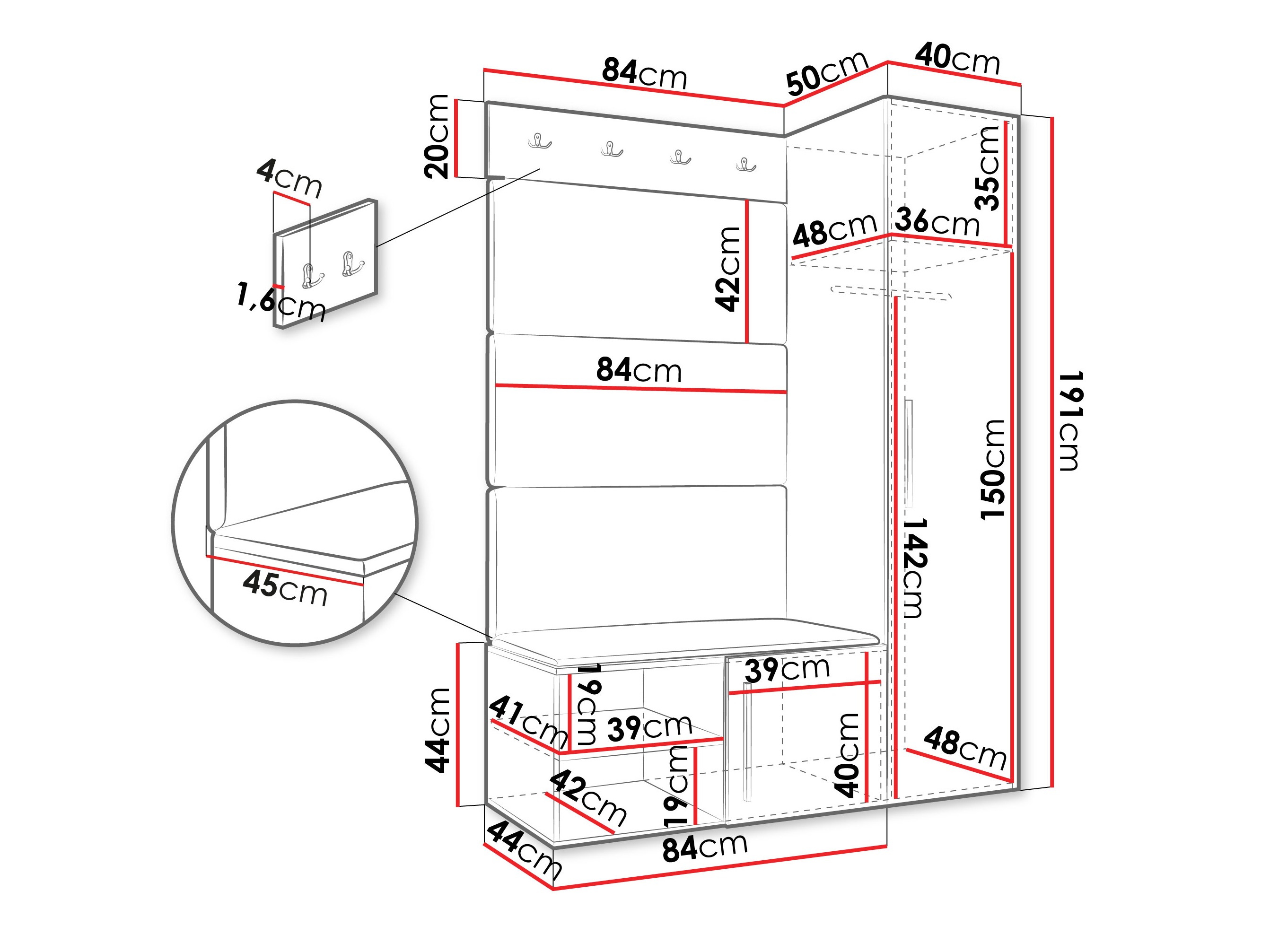 Előszoba garnitúra Hartford 525 (Artisan tölgy)