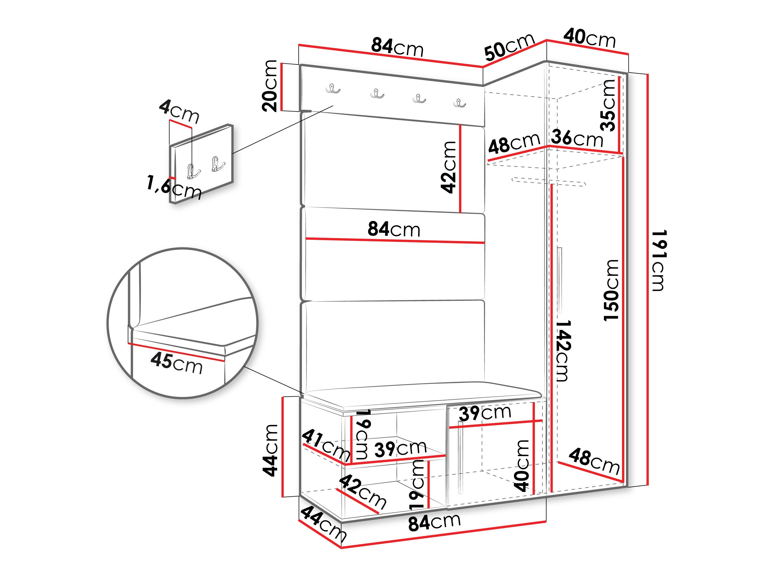 Előszoba garnitúra Hartford 525 (Kasmír)