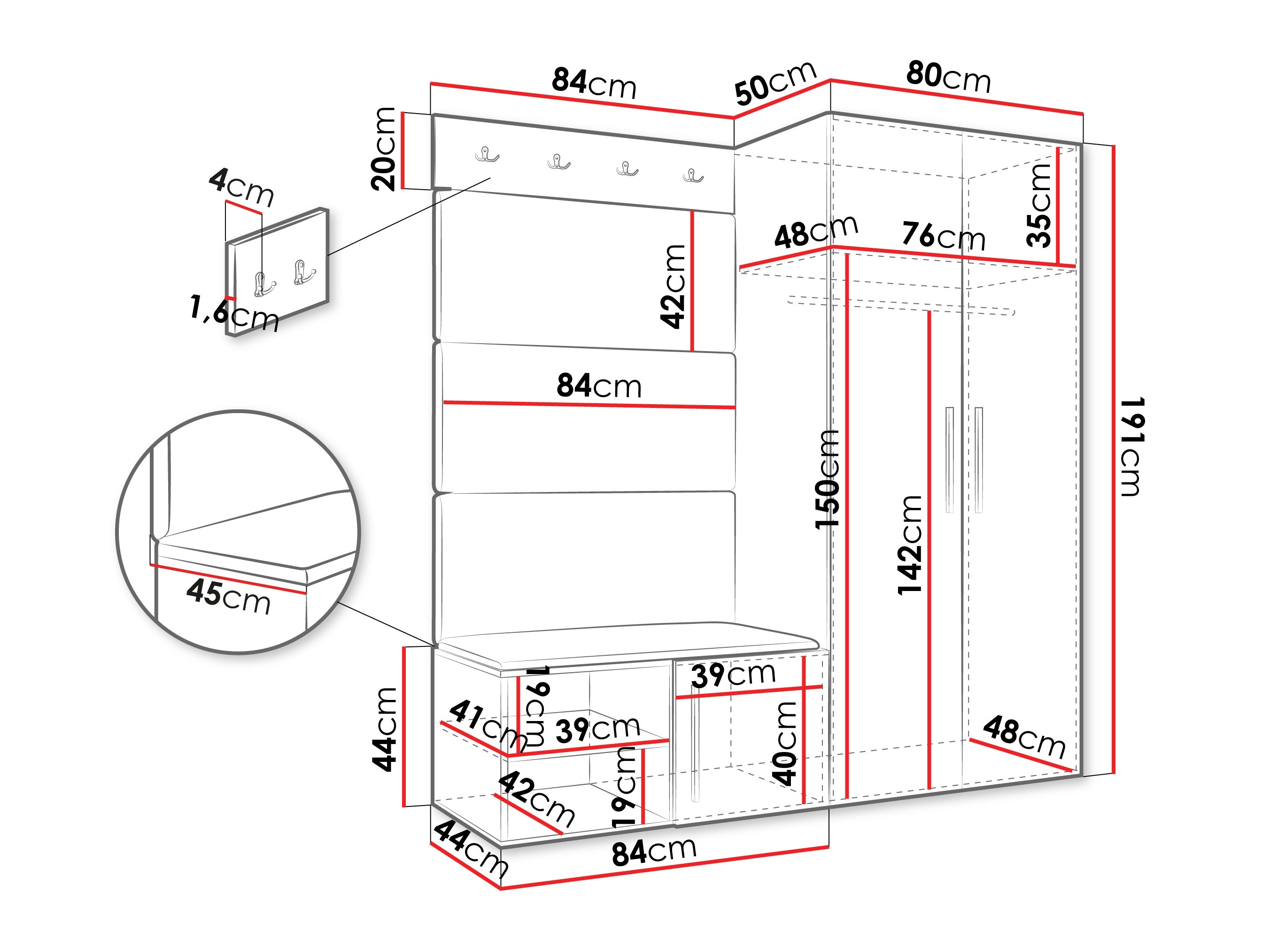 Előszoba garnitúra Hartford 526 (Artisan tölgy)