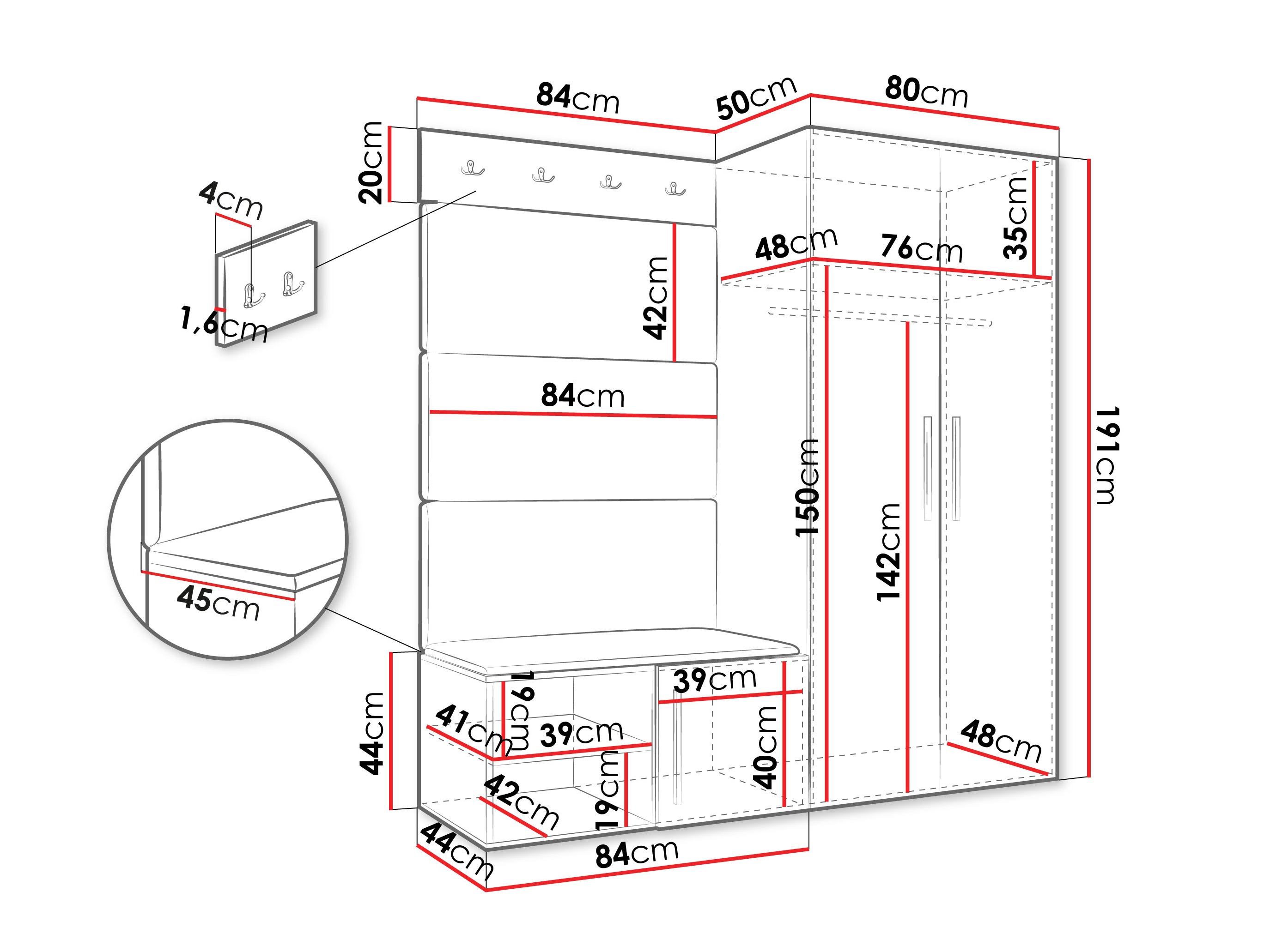 Előszoba garnitúra Hartford 526 (Kasmír)