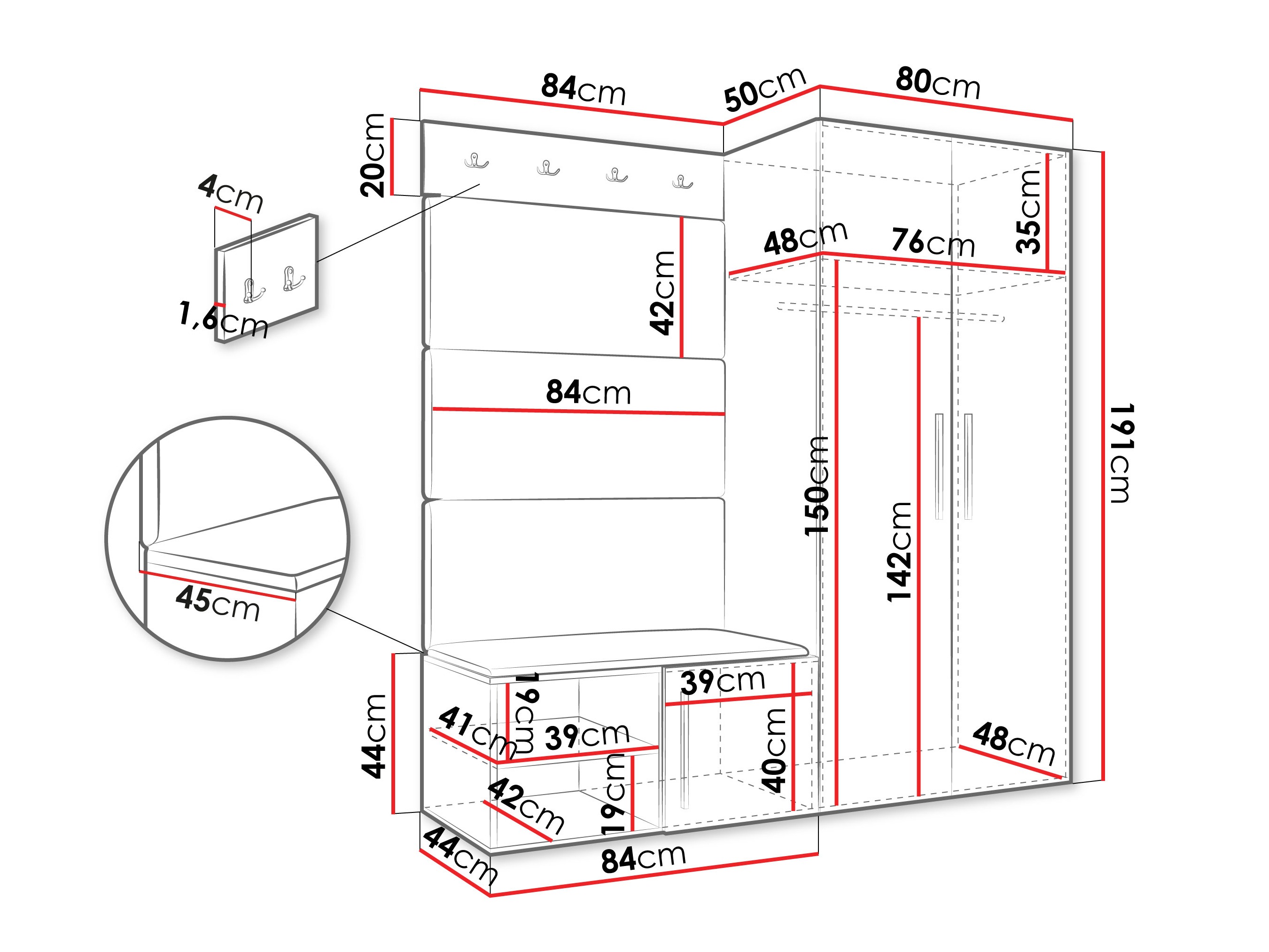 Előszoba garnitúra Hartford 526 (Kasmír)