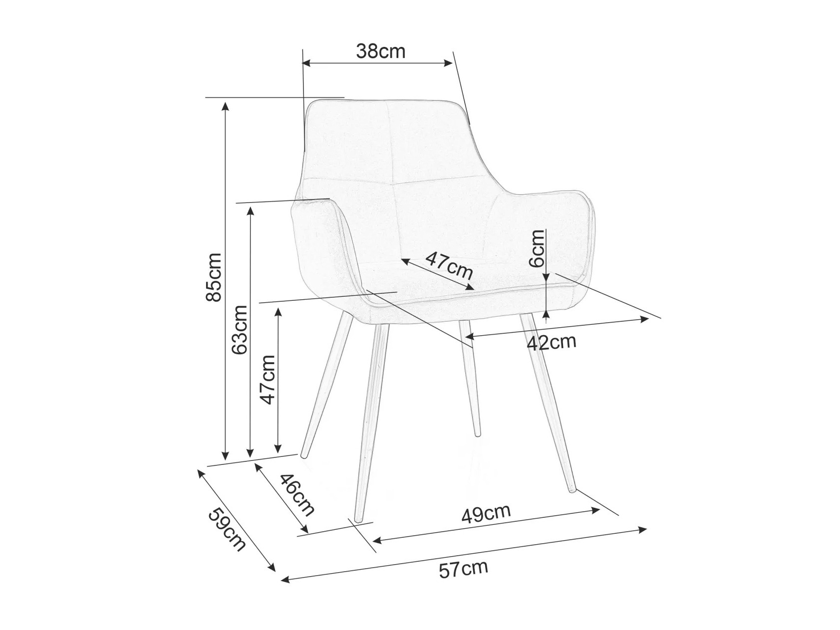 Szék Detroit 812 (Fekete)