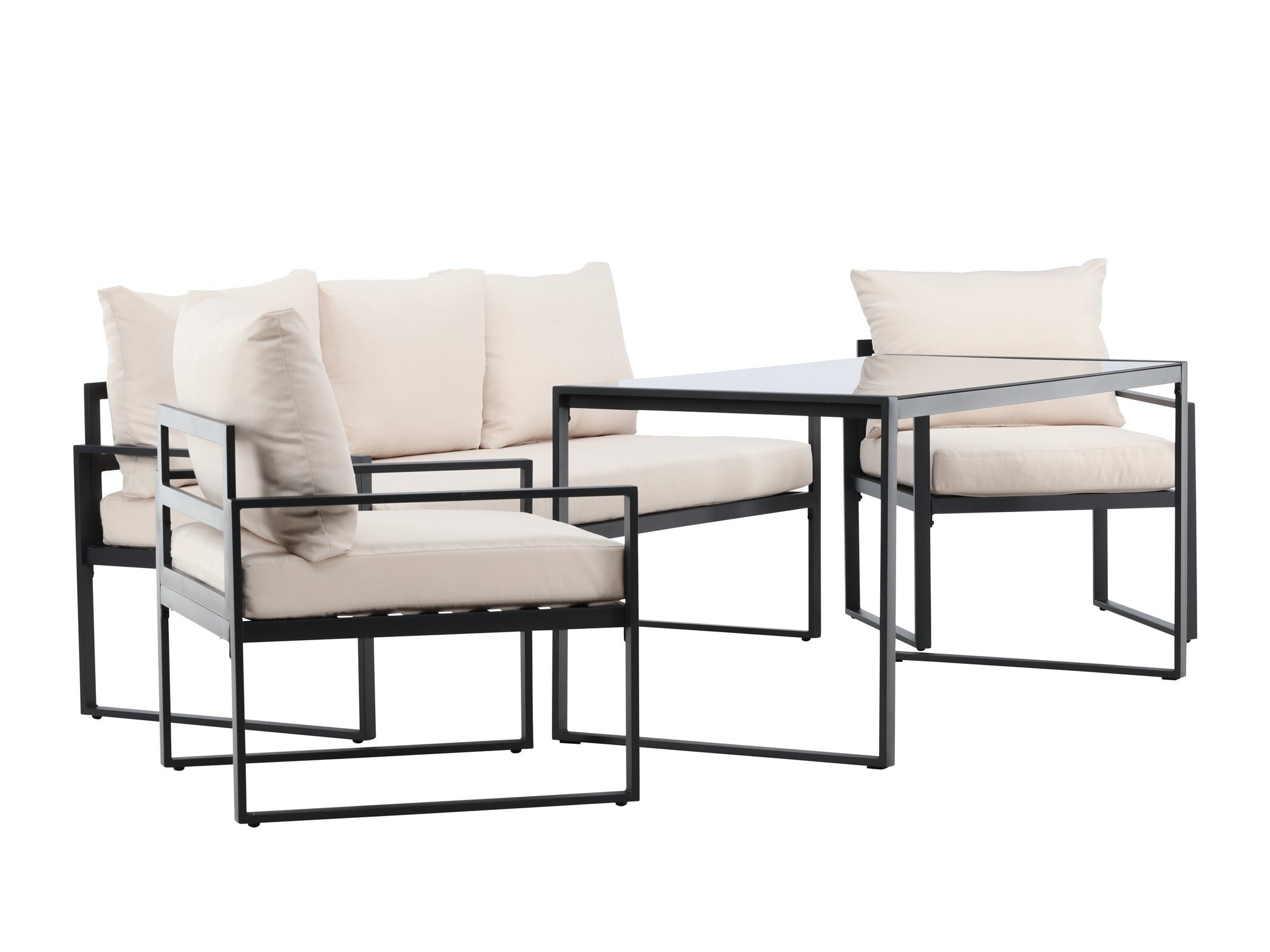 Kerti bútor Dallas 4733 (Fekete + Bézs)