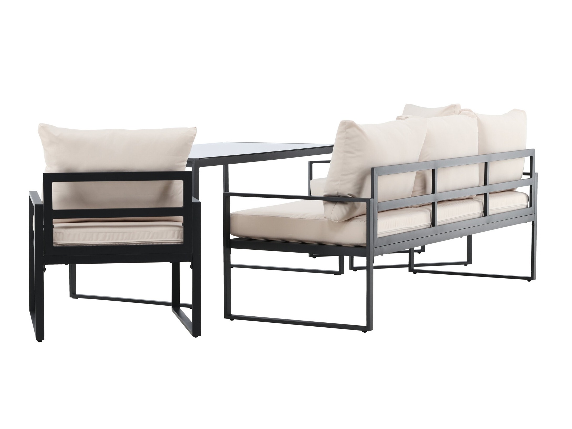 Kerti bútor Dallas 4733 (Fekete + Bézs)