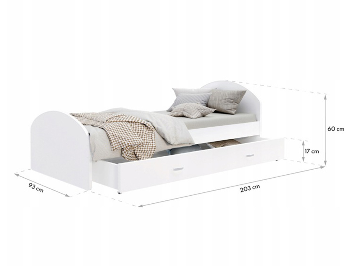 Ágy Aurora 177 (Fehér + Kék)