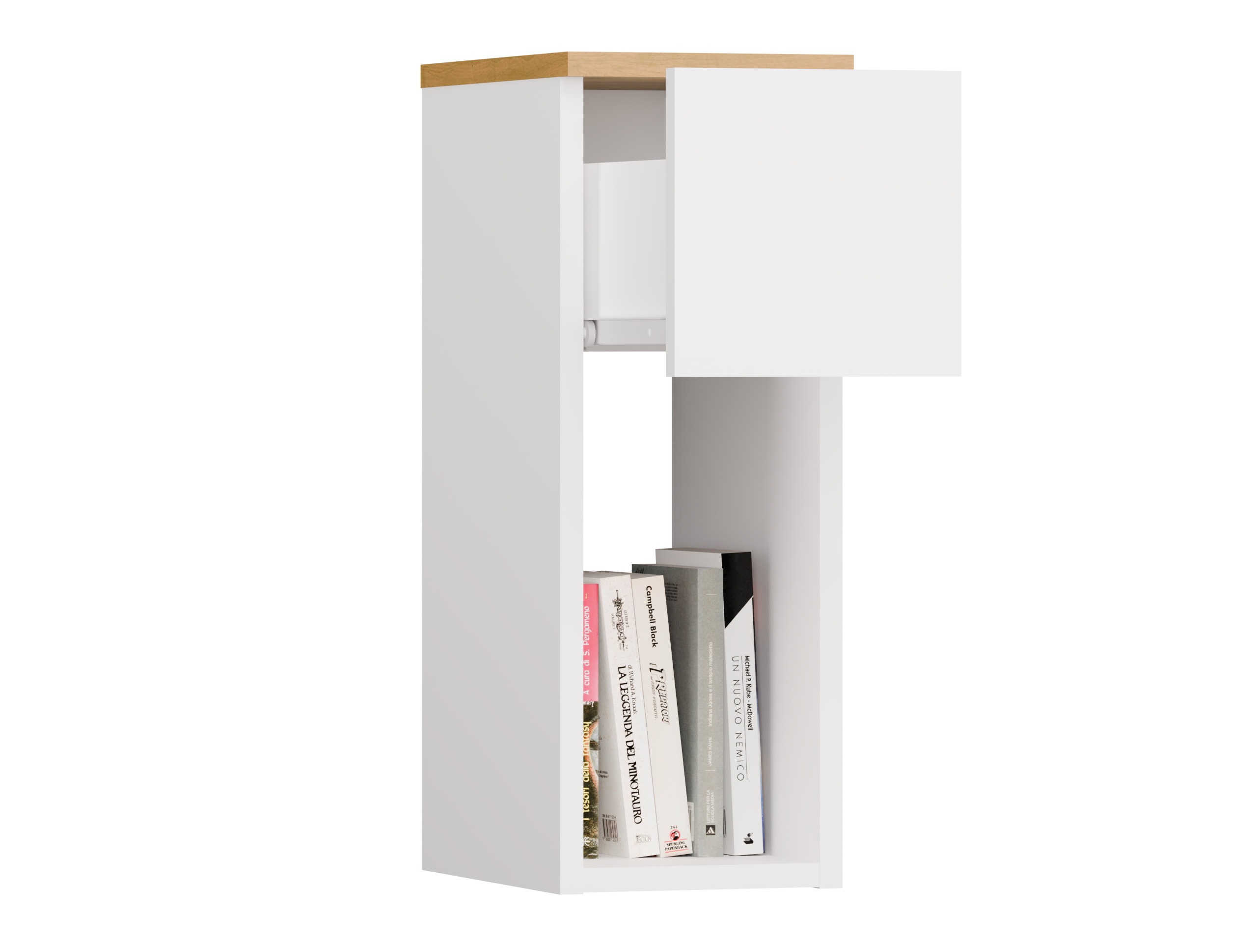 Éjjeliszekrény Mandeville 304 (Fehér + Artisan tölgy)