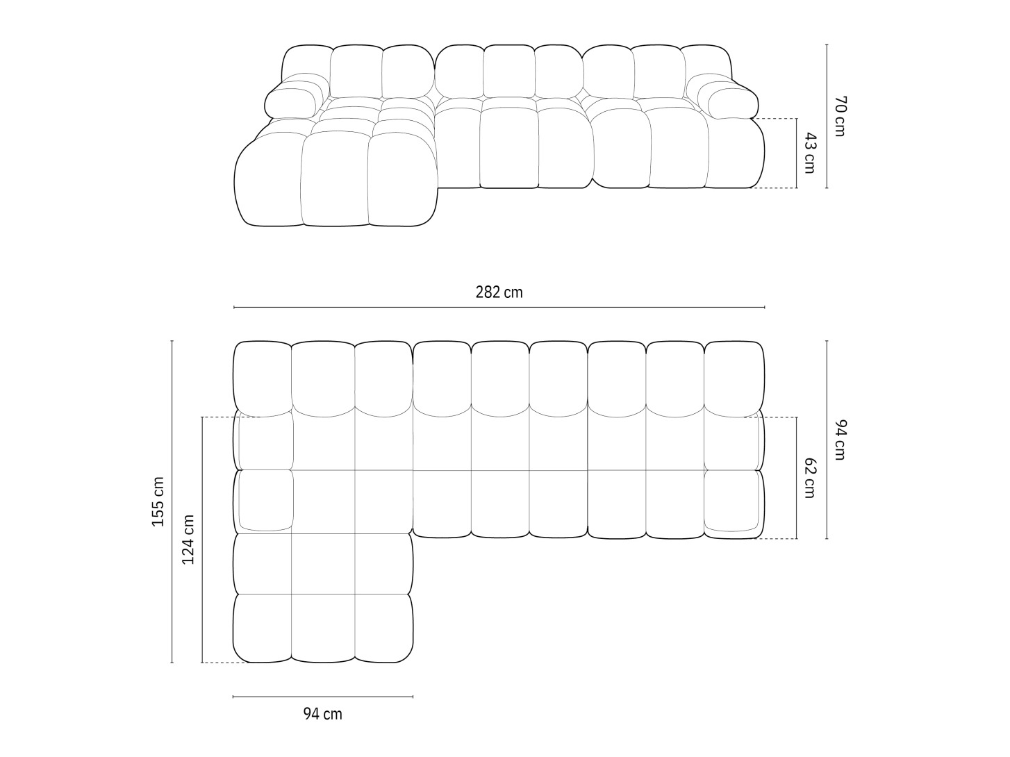 Moduláris sarokkanapé Caltenu 108 (Riviera 100)