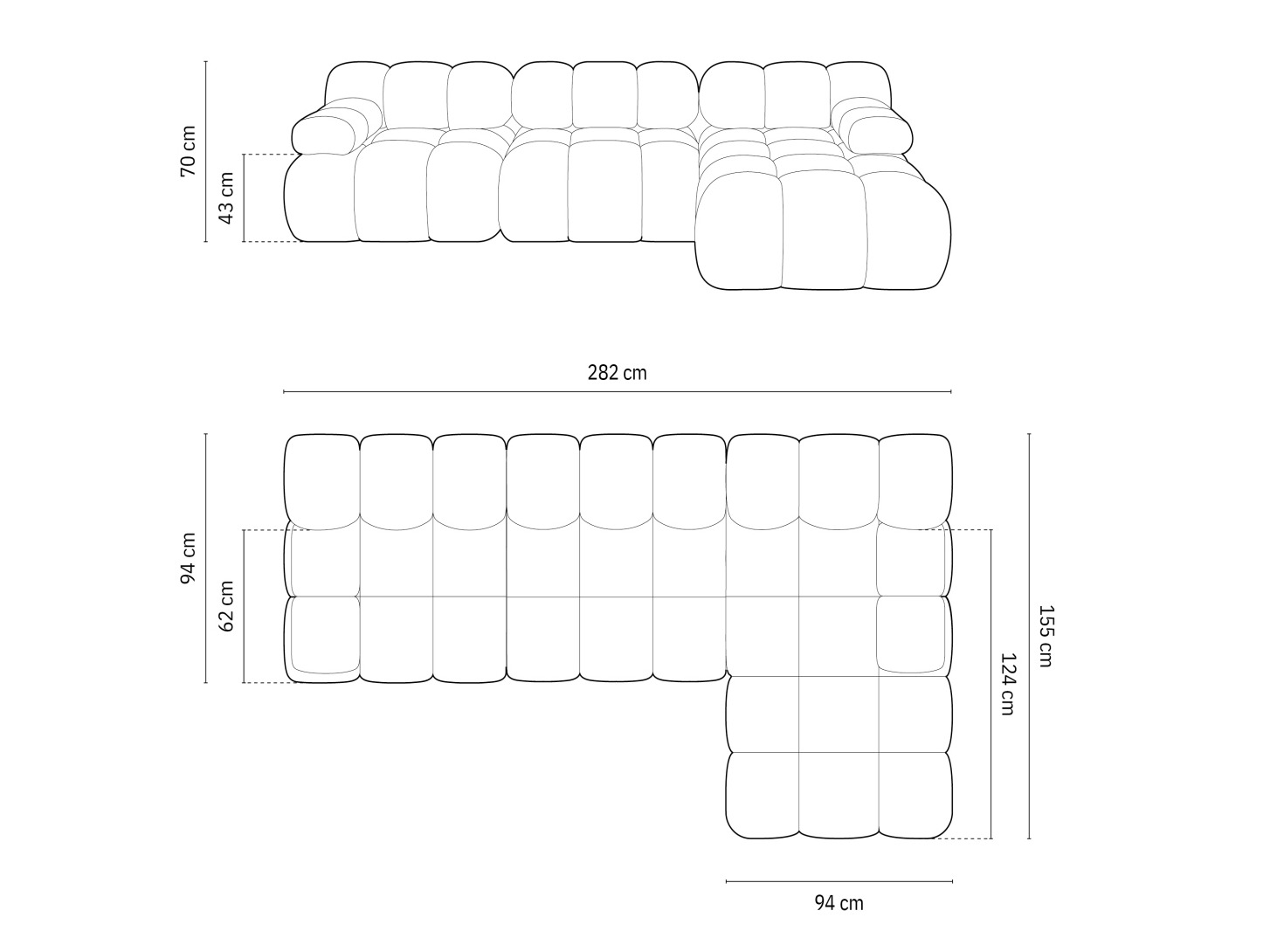 Moduláris sarokkanapé Caltenu 108 (Riviera 38)
