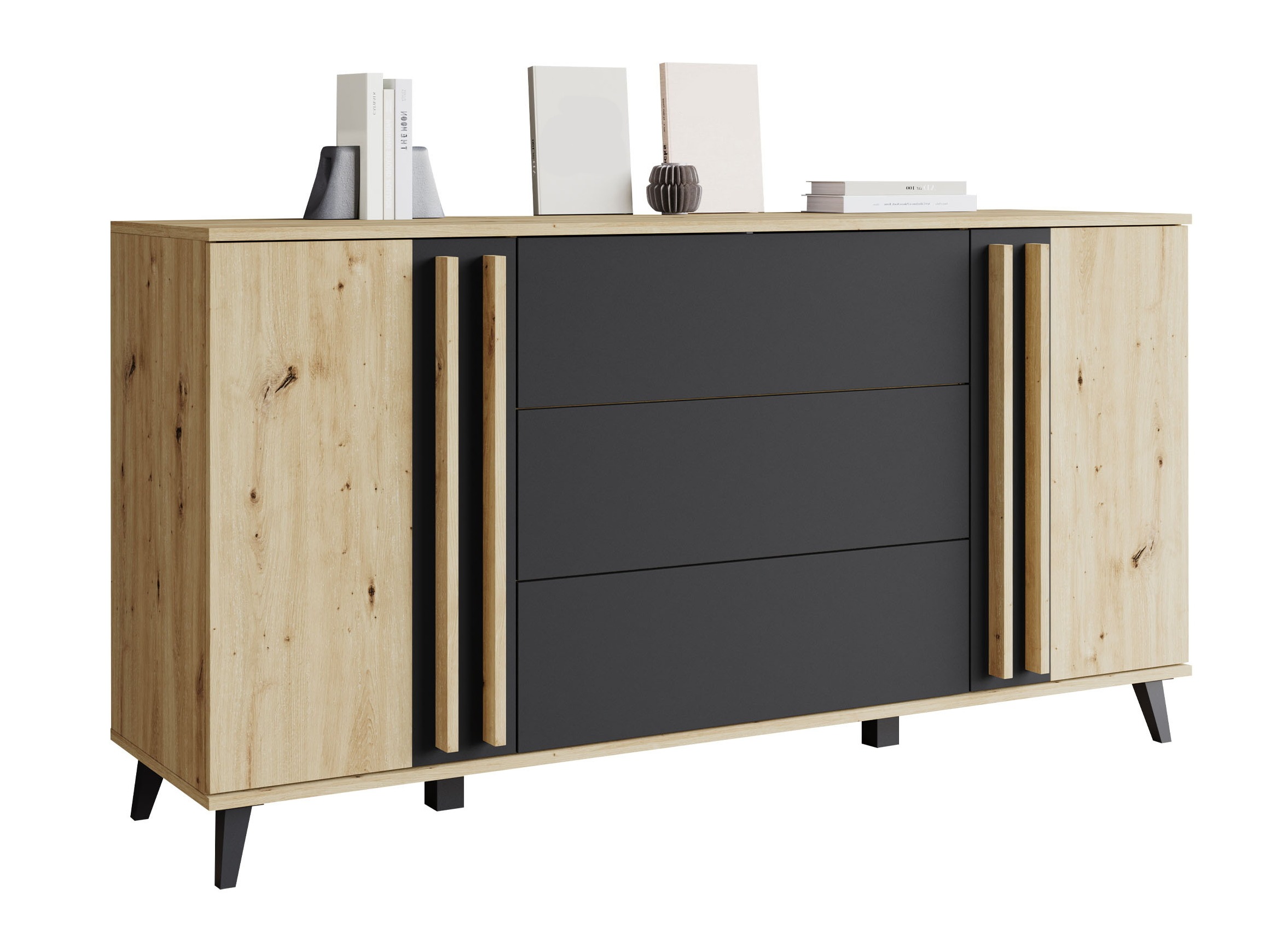 Komód Temora 100 (Artisan tölgy + Grafit)