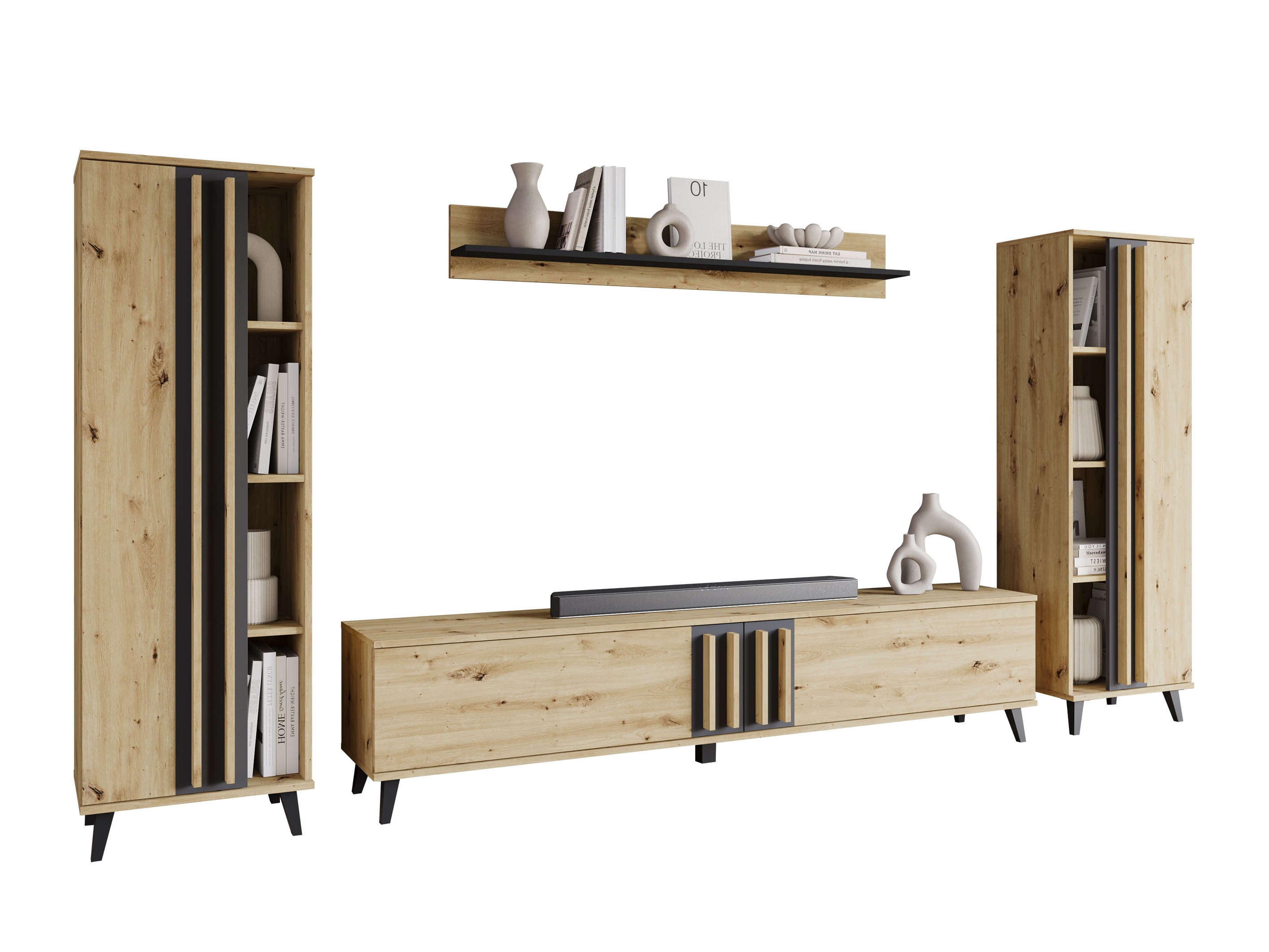 Nappali szett Facetor (Artisan tölgy + Grafit)