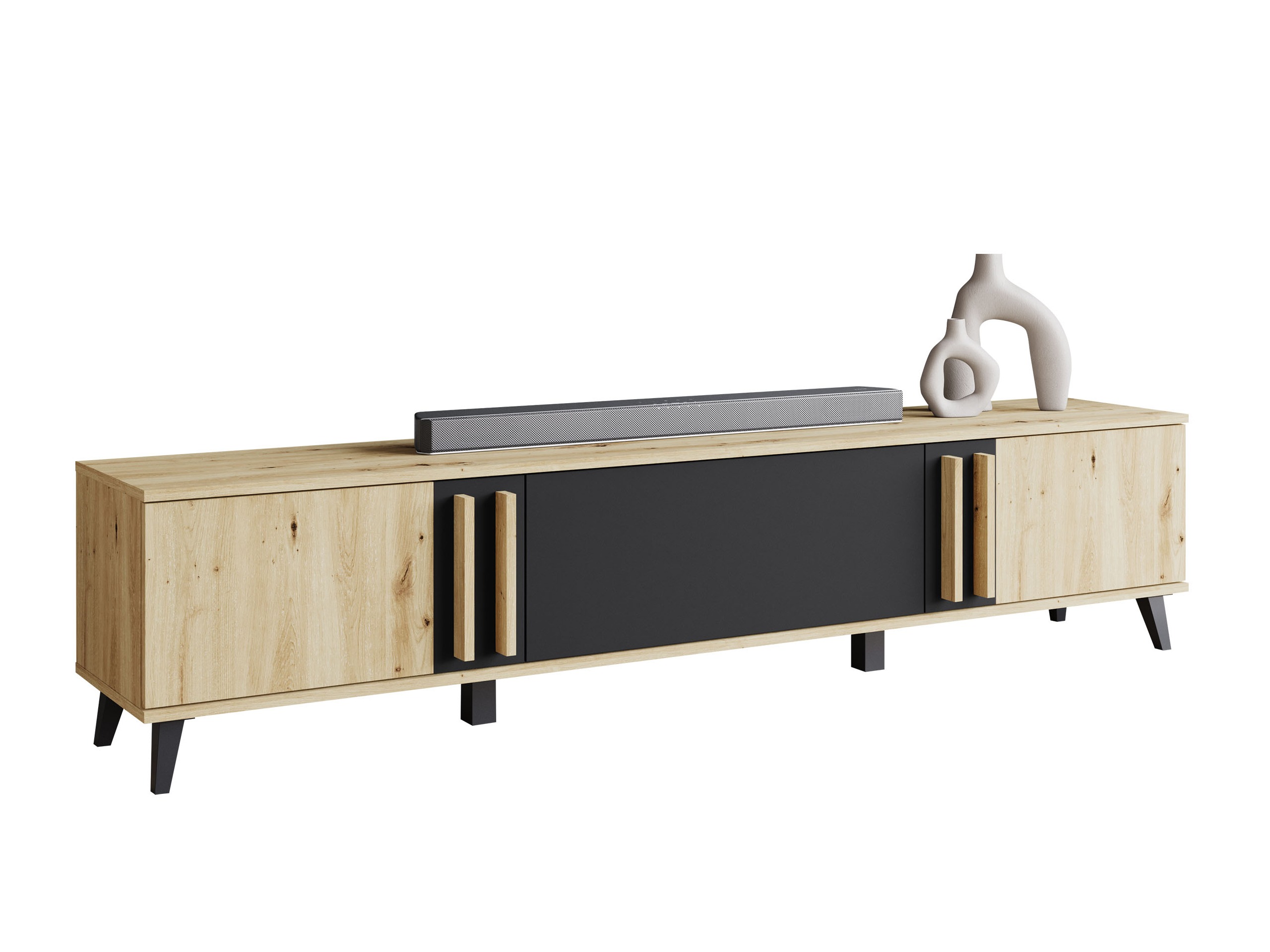 TV-állvány Facetor (Artisan tölgy + Grafit)