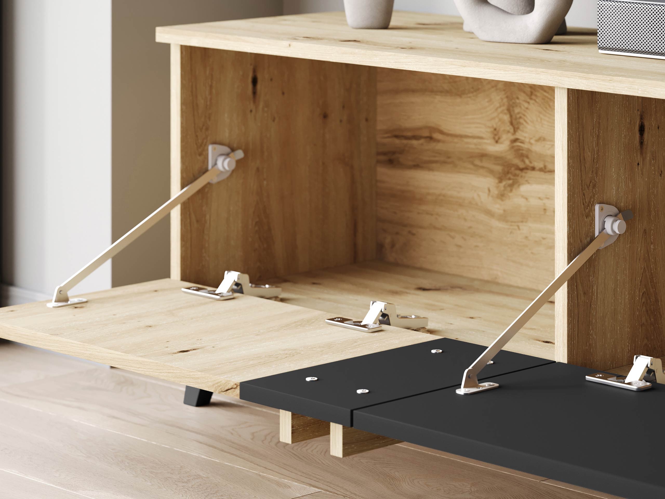 TV-állvány Temora 101 (Artisan tölgy + Grafit)