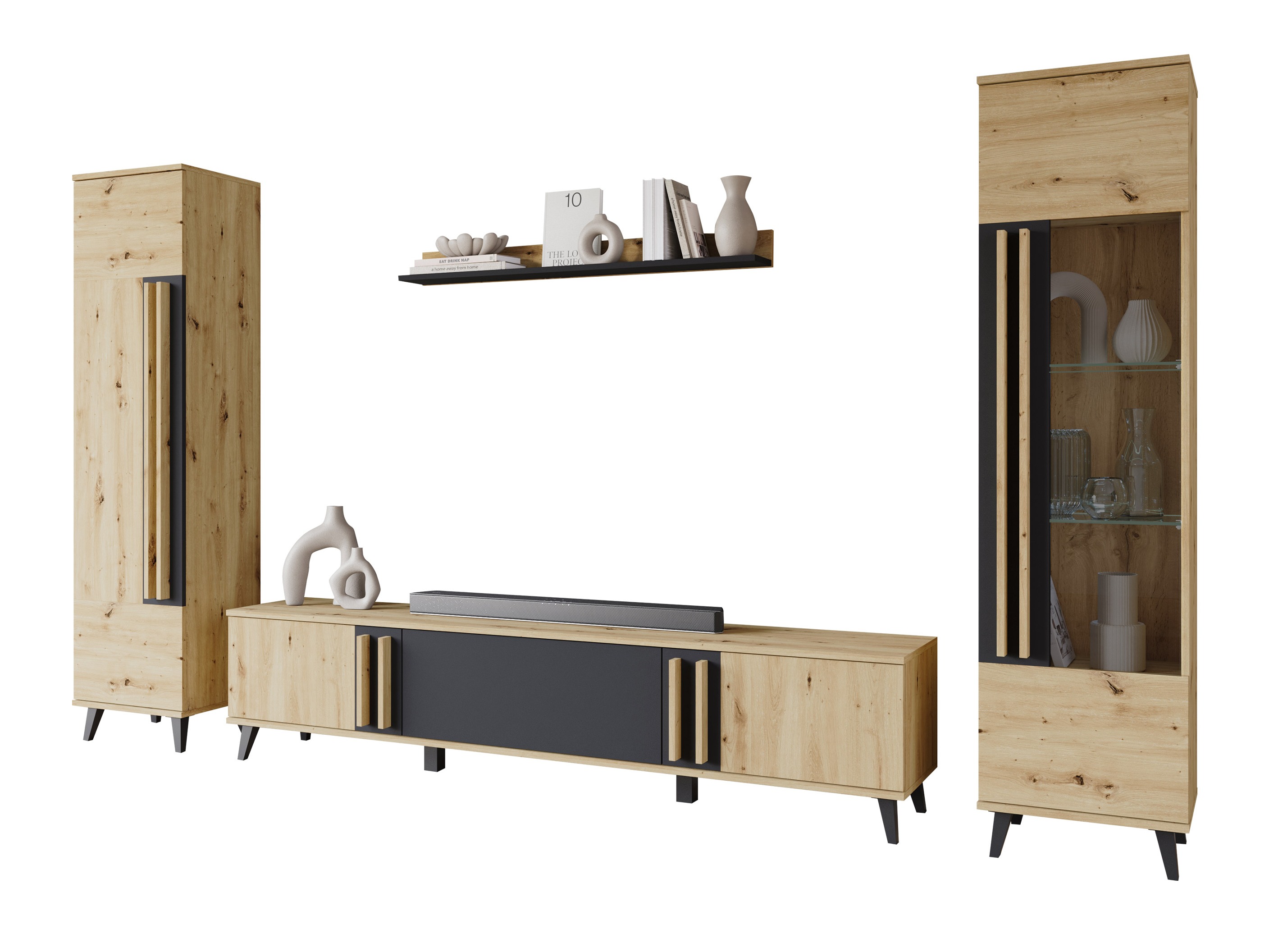 Nappali szett Facetor II (Artisan tölgy + Grafit)