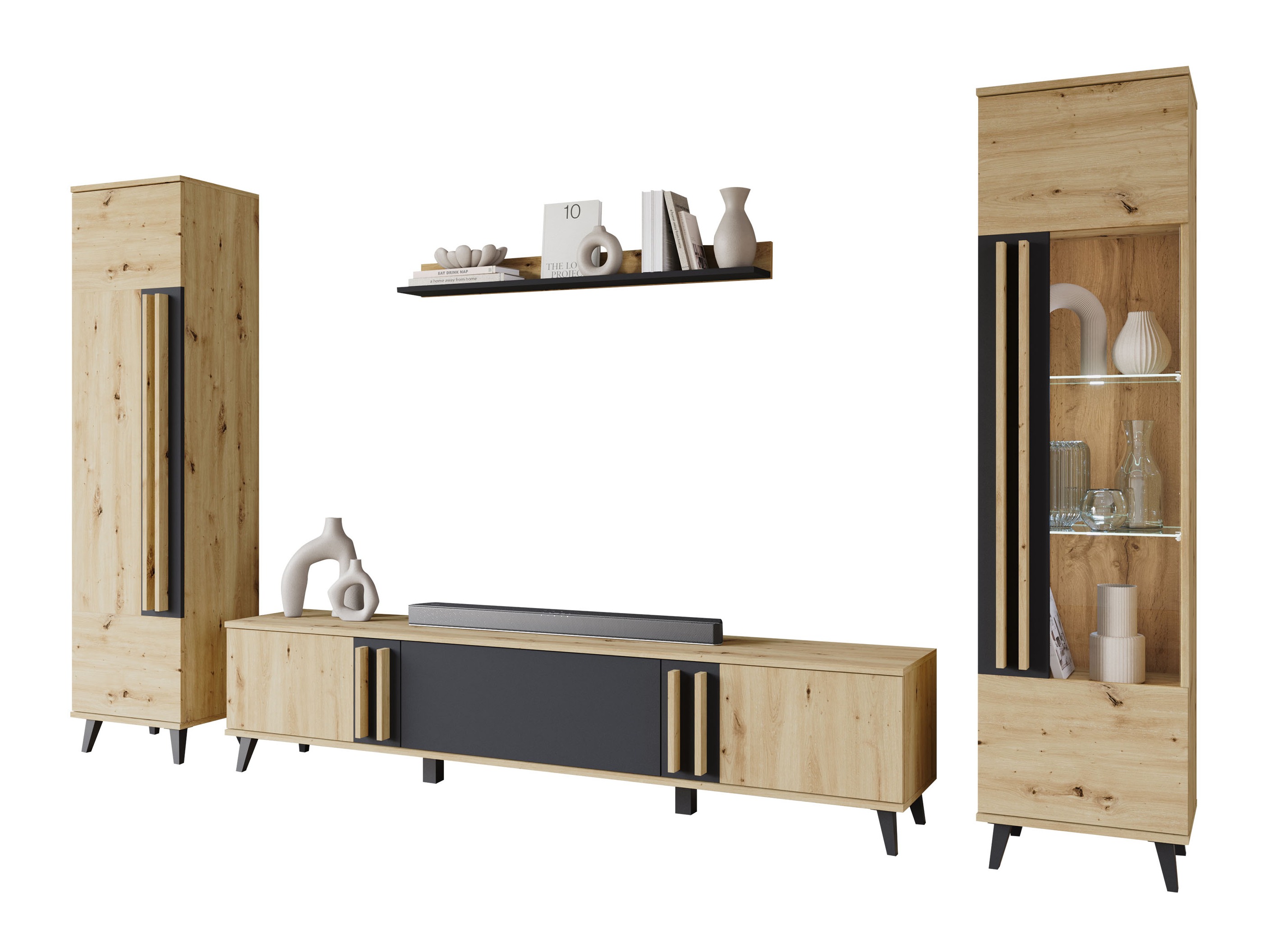 Nappali szett Facetor II (Artisan tölgy + Grafit)