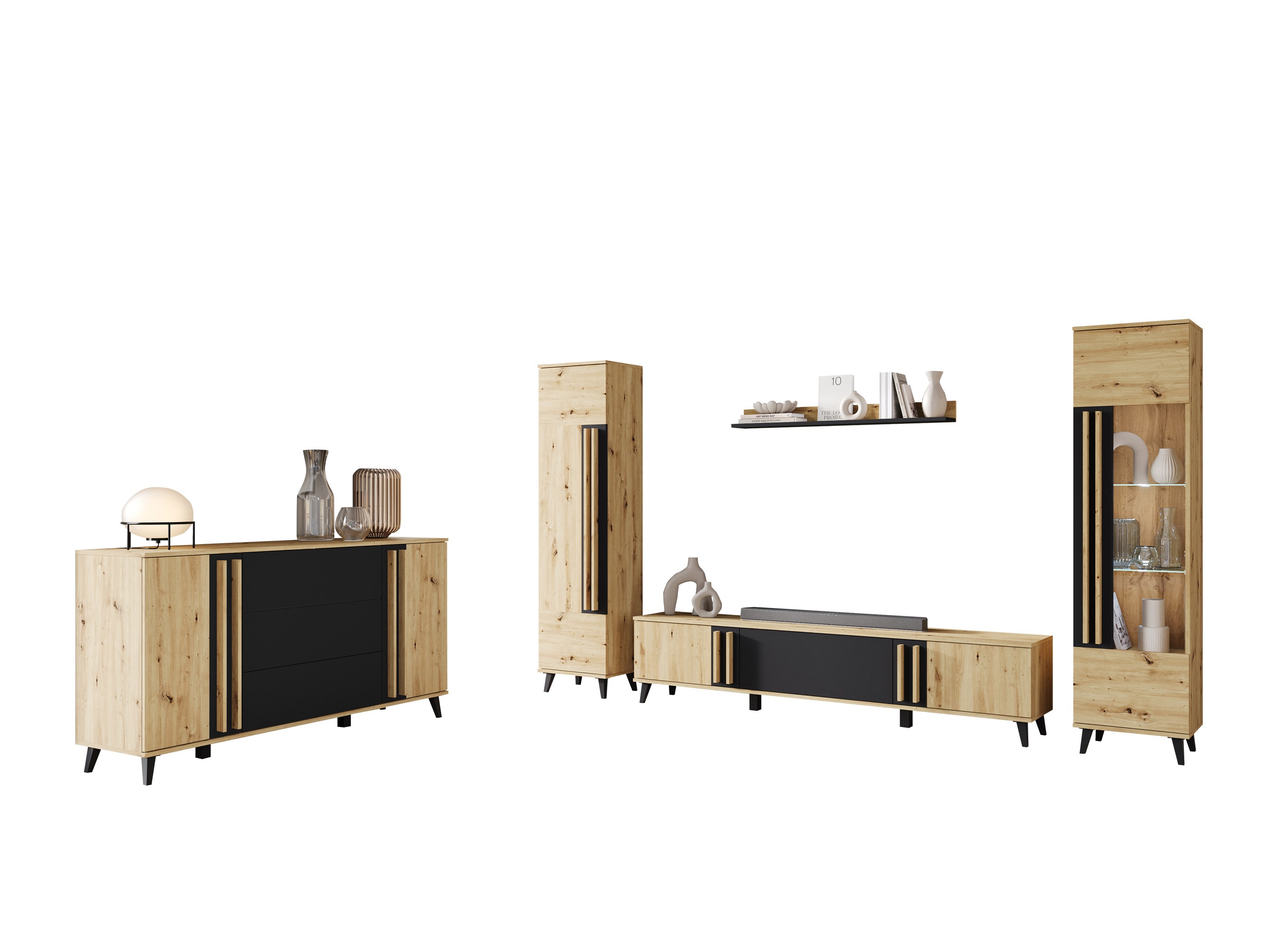 Nappali szett Facetor IV (Artisan tölgy + Grafit)