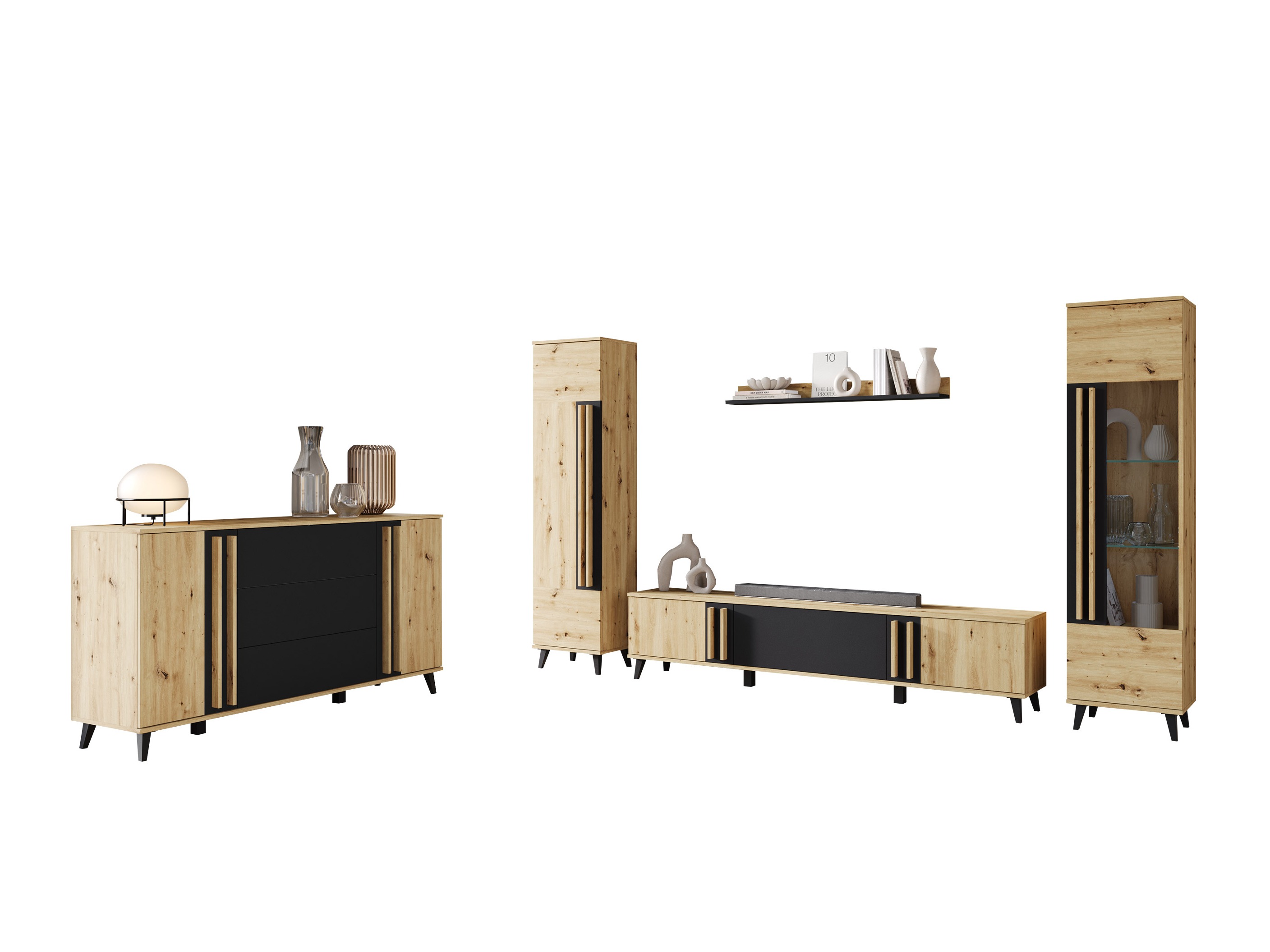 Nappali szett Temora 105 (Artisan tölgy + Grafit)