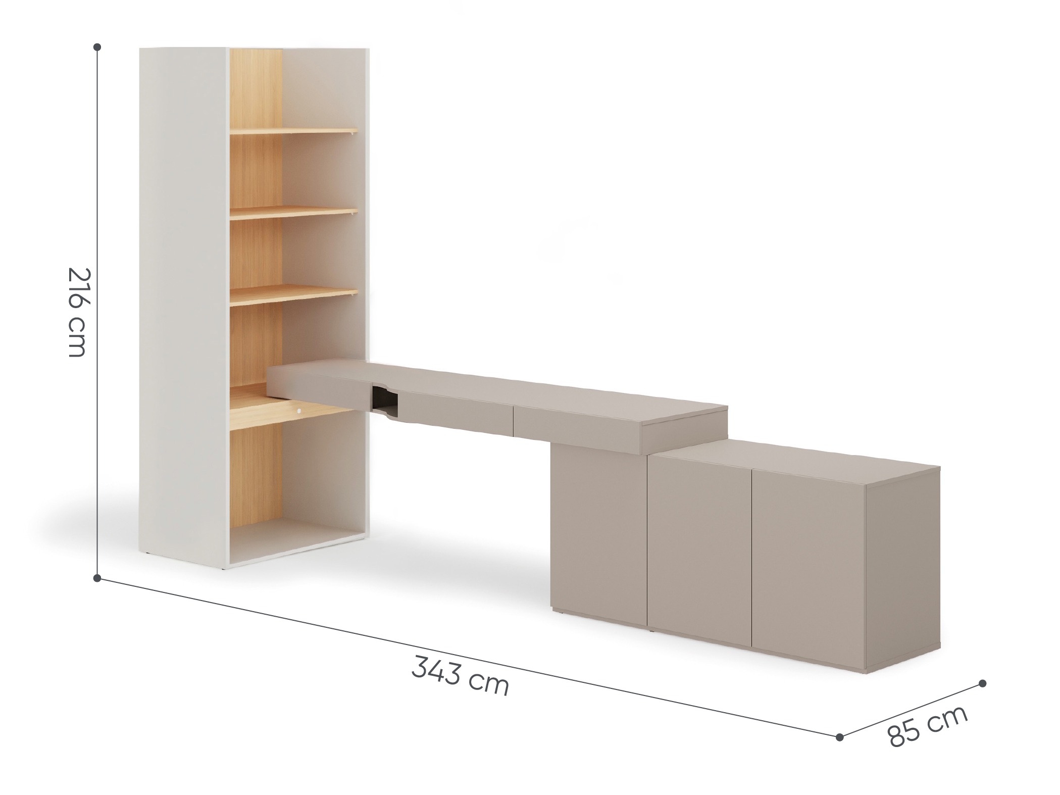 Otthoni iroda készlet Evareve 118 (Szürke + Tölgy)