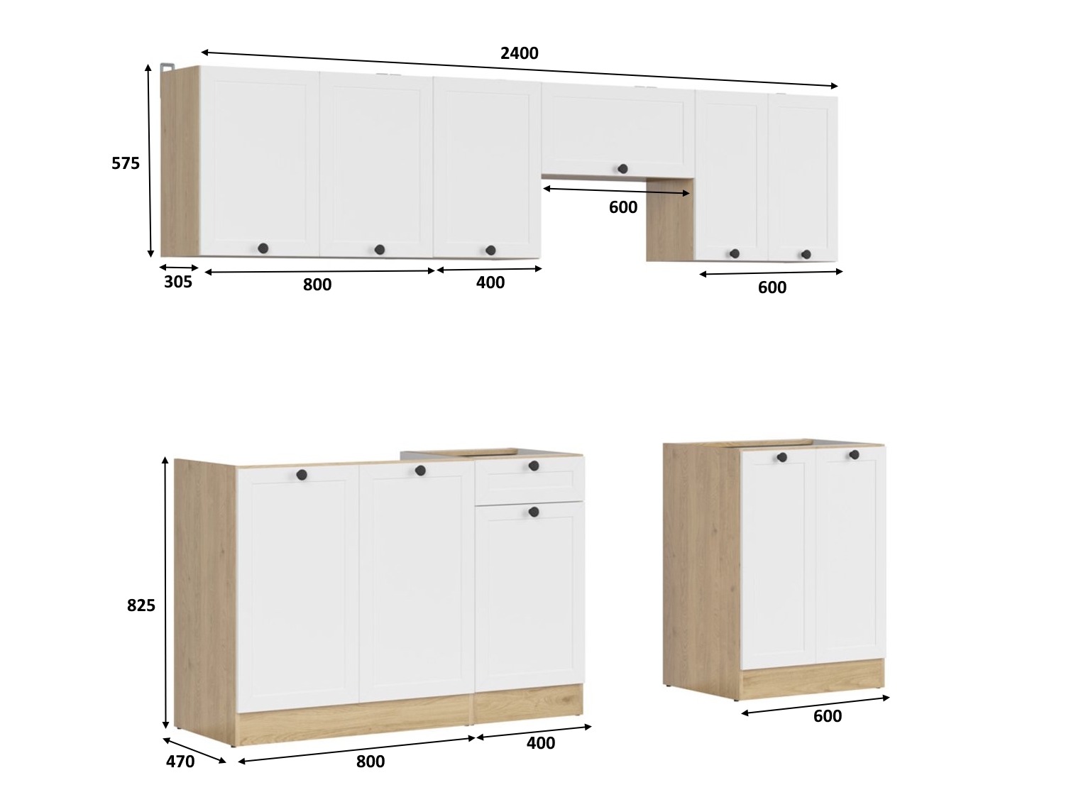 Moduláris konyha szett Classic White Oak 118