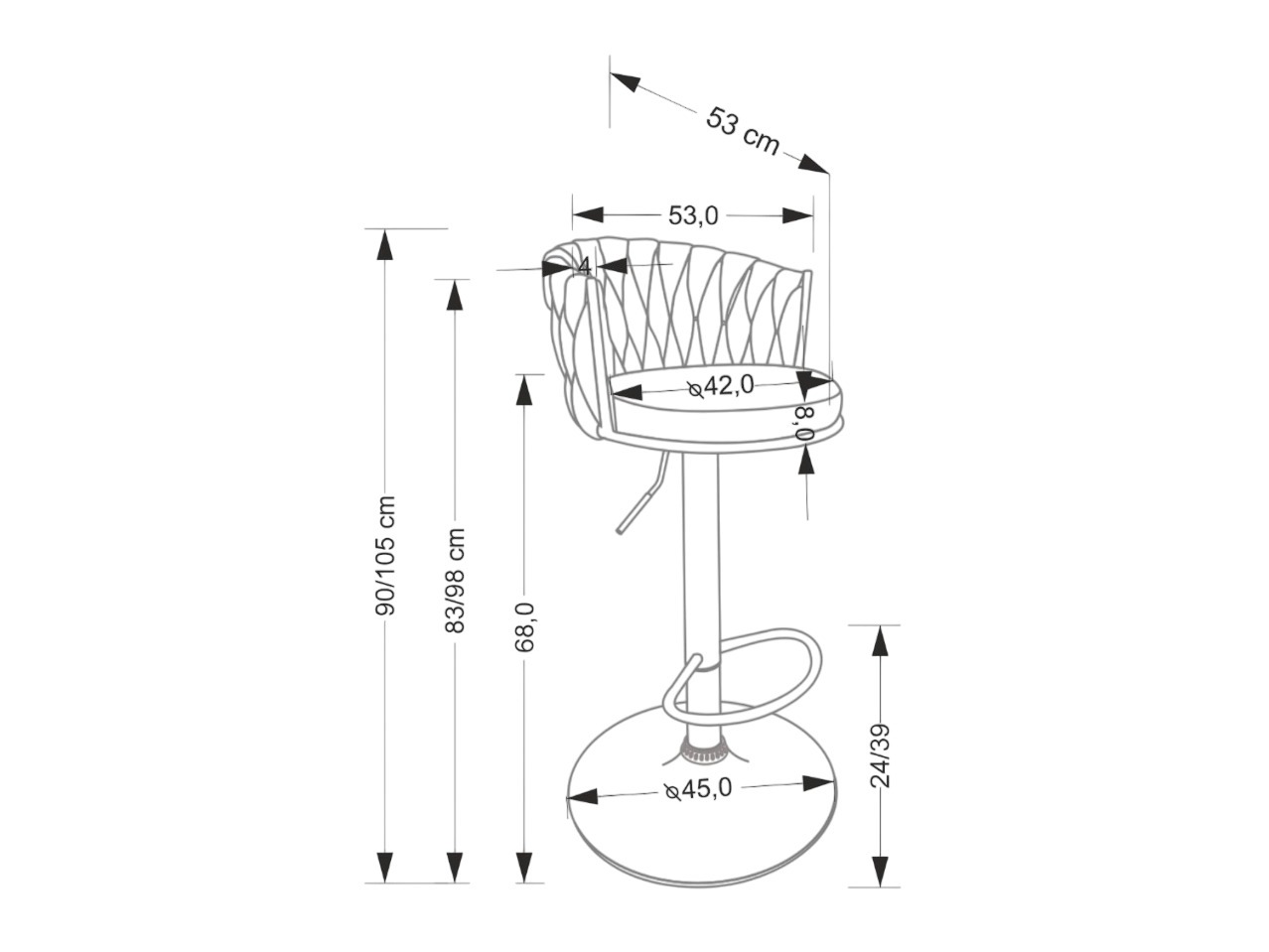 Bárszék Houston 2016 (Bézs + Fekete)