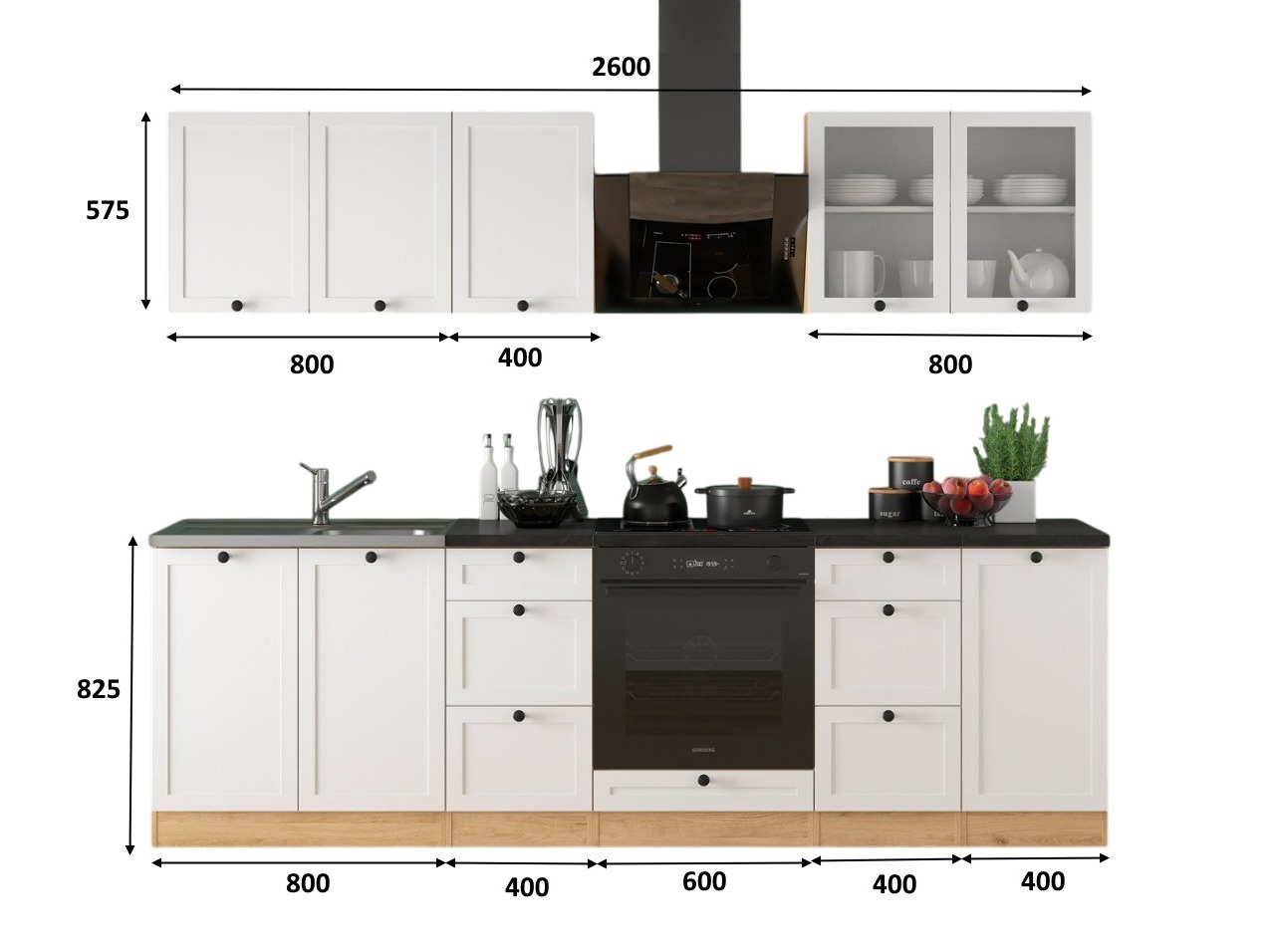 Moduláris konyha szett Classic White Oak 122