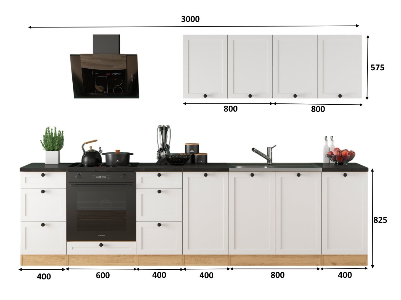 Moduláris konyha szett Classic White Oak 123