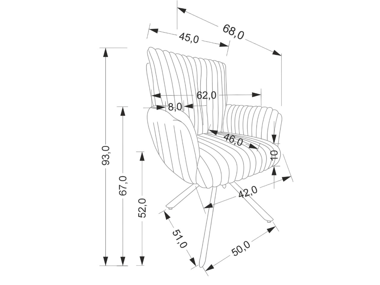 Szék Houston 2015 (Krém + Fekete)