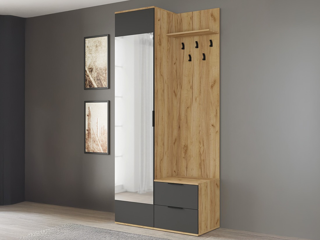 Előszoba garnitúra Houston 2004 (Antracit + Arany tölgy)