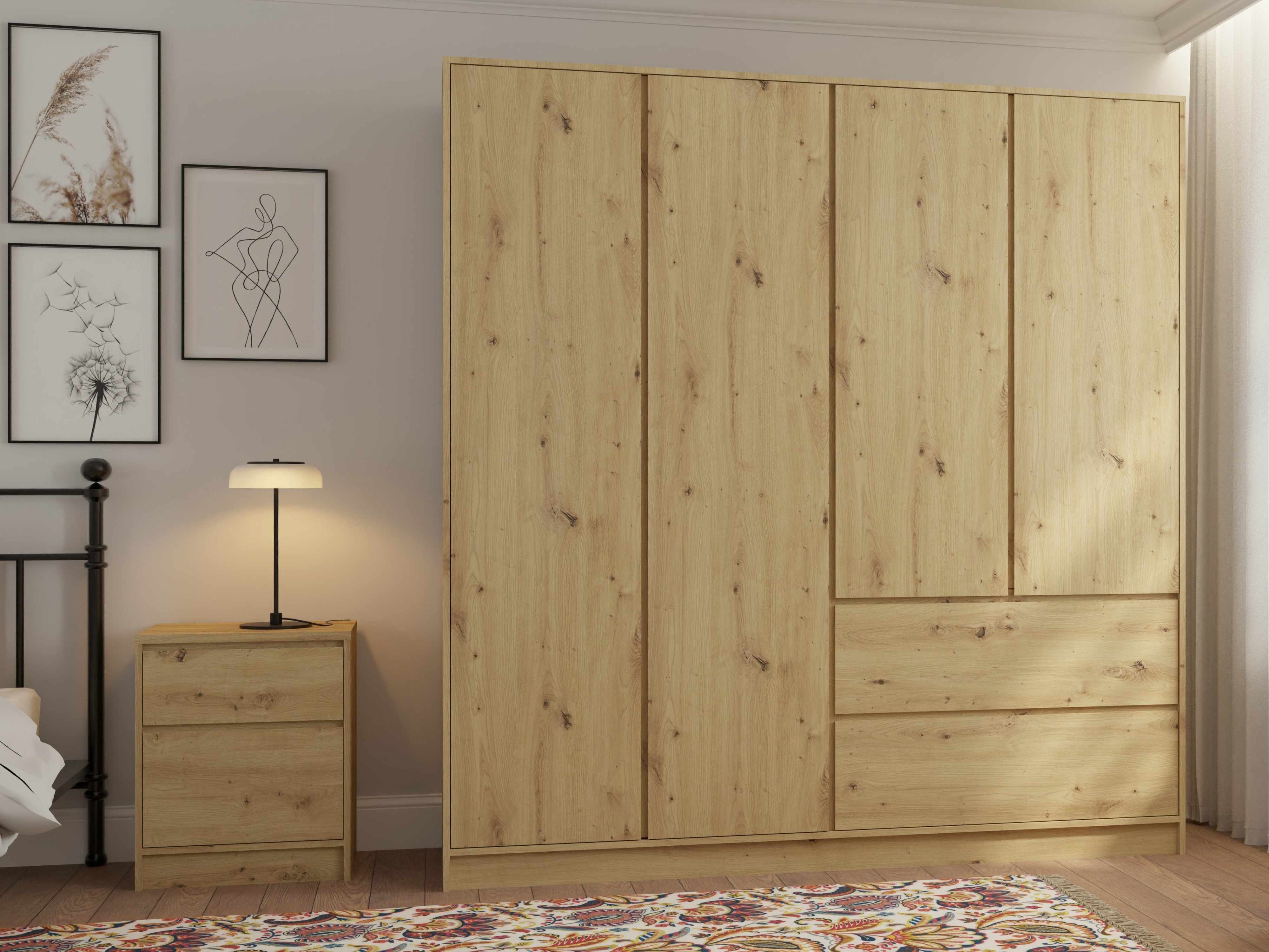 Éjjeliszekrény Mervese 100 (Artisan tölgy)