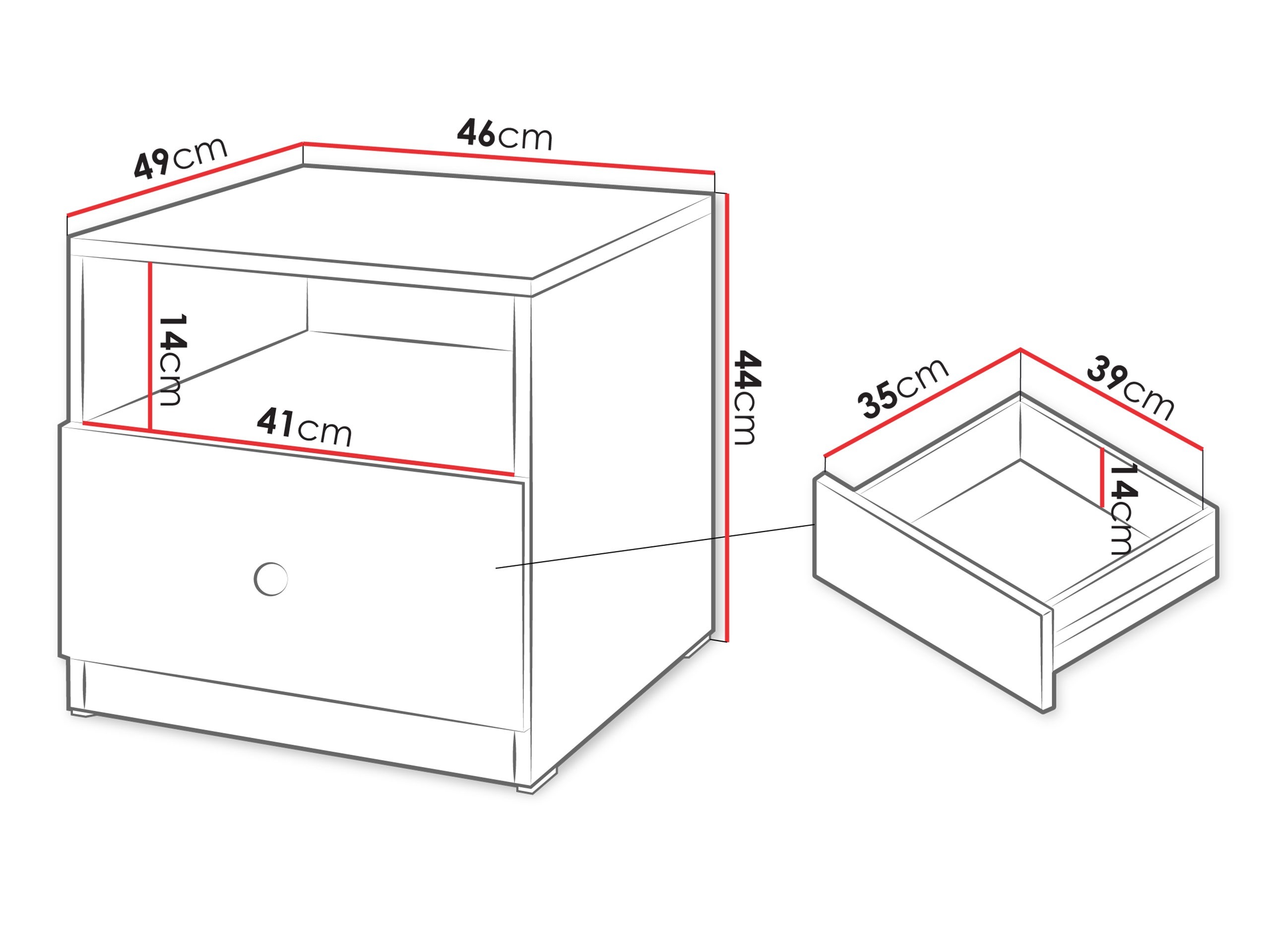 Éjjeliszekrény Comfivo Meleti 103
