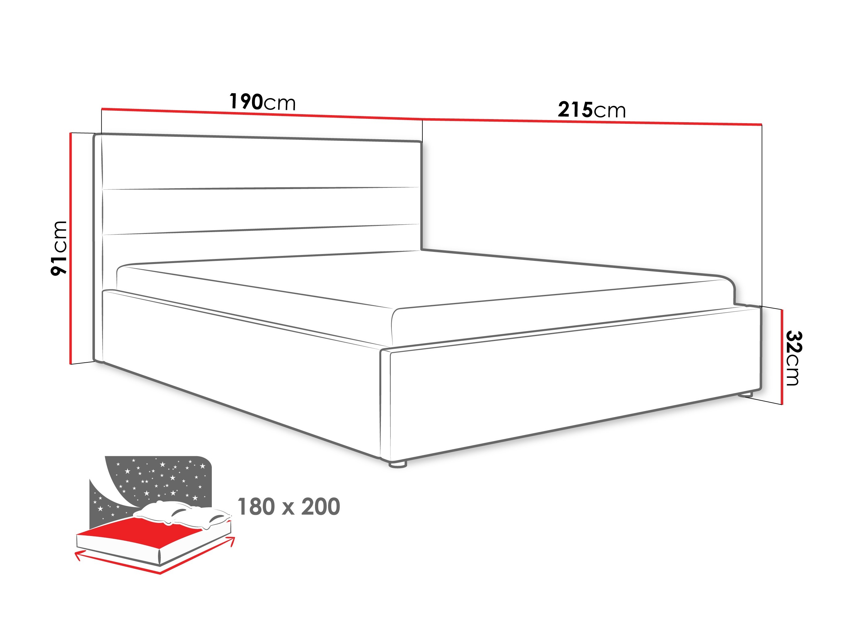 Ágy Comfivo 454 (Szürke)