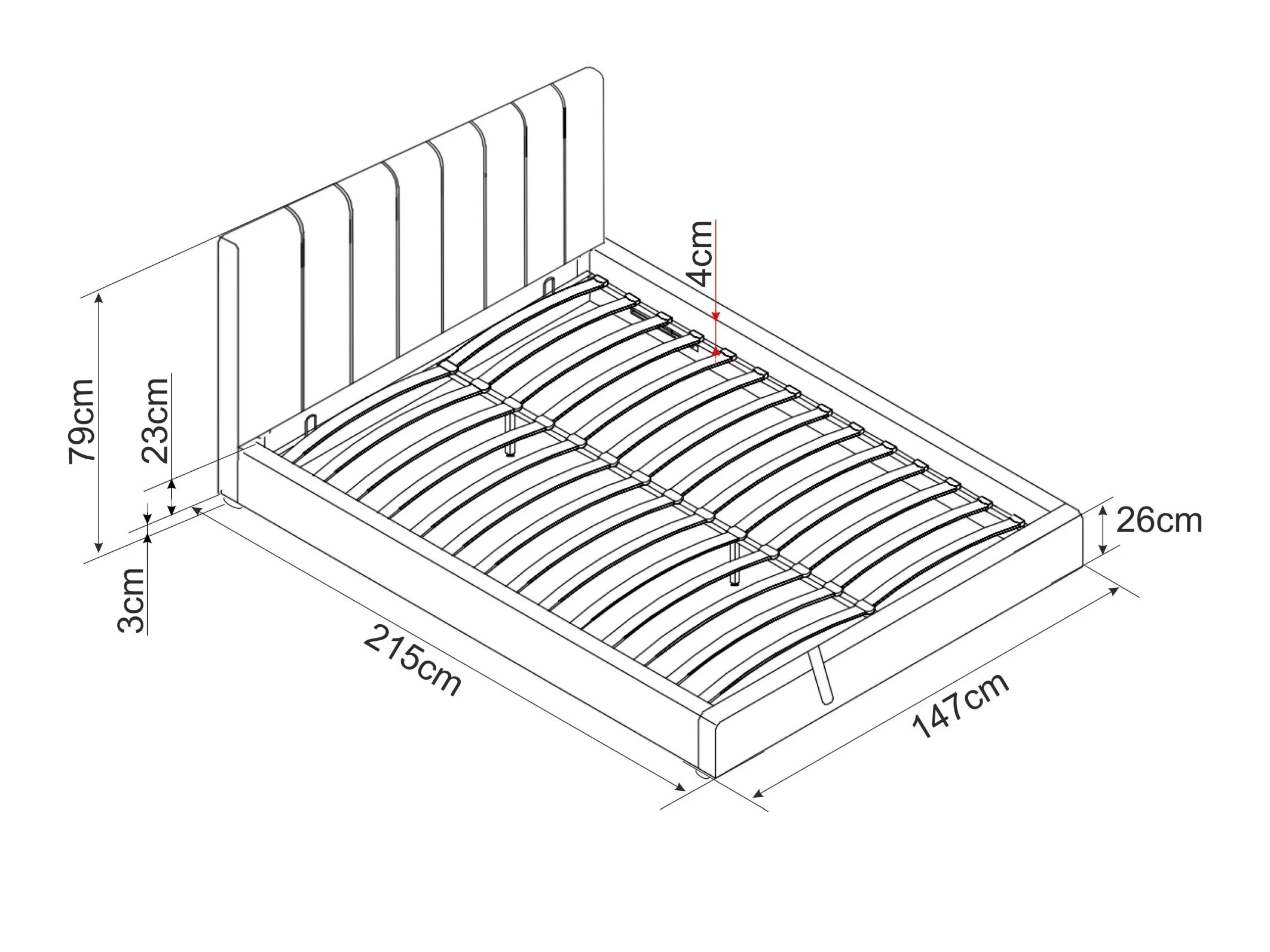 Ágy Detroit 412 (Szürke)
