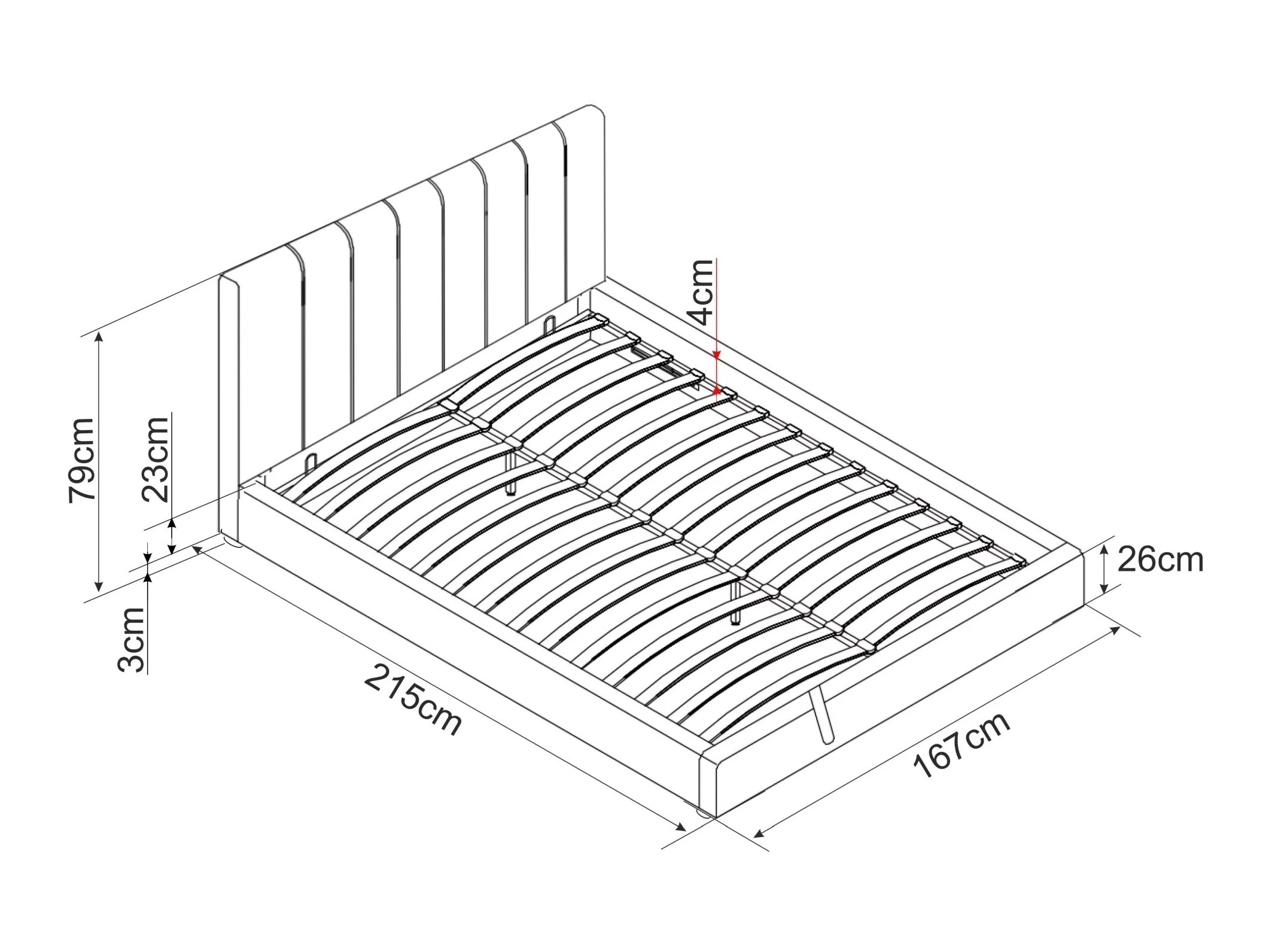 Ágy Detroit 412 (Szürke)