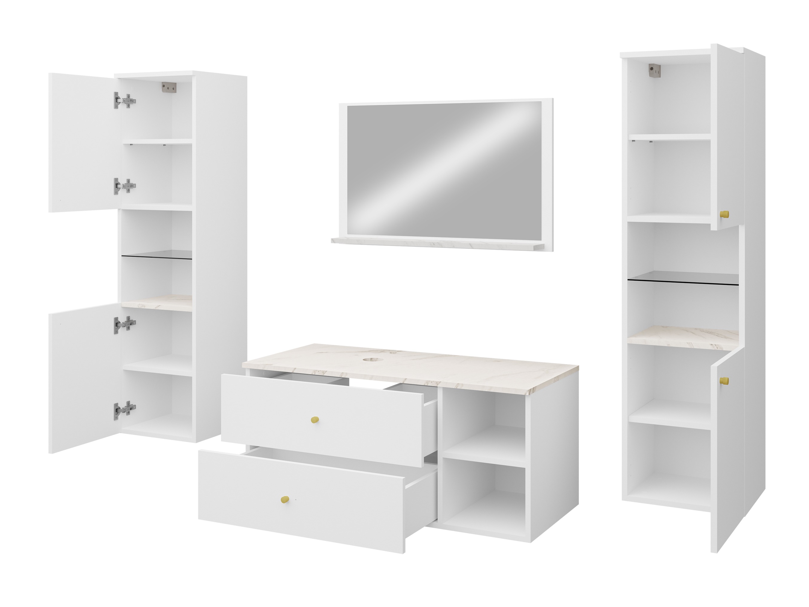 Fürdőszoba garnitúra Ophruvi 102 (Világosbarna)