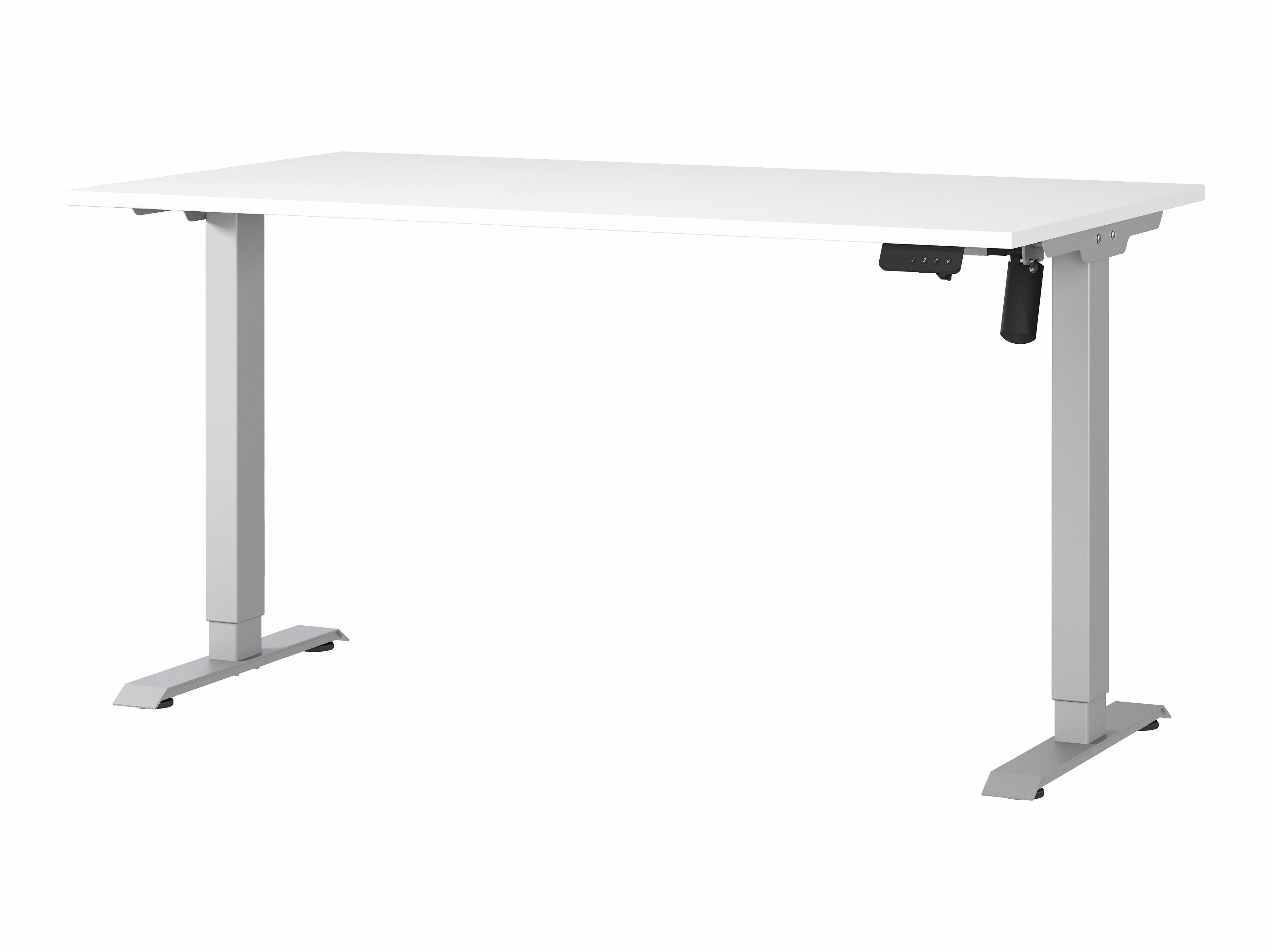 Állítható magasságú íróasztal Lartesi 116 (Fehér + Ezüst)