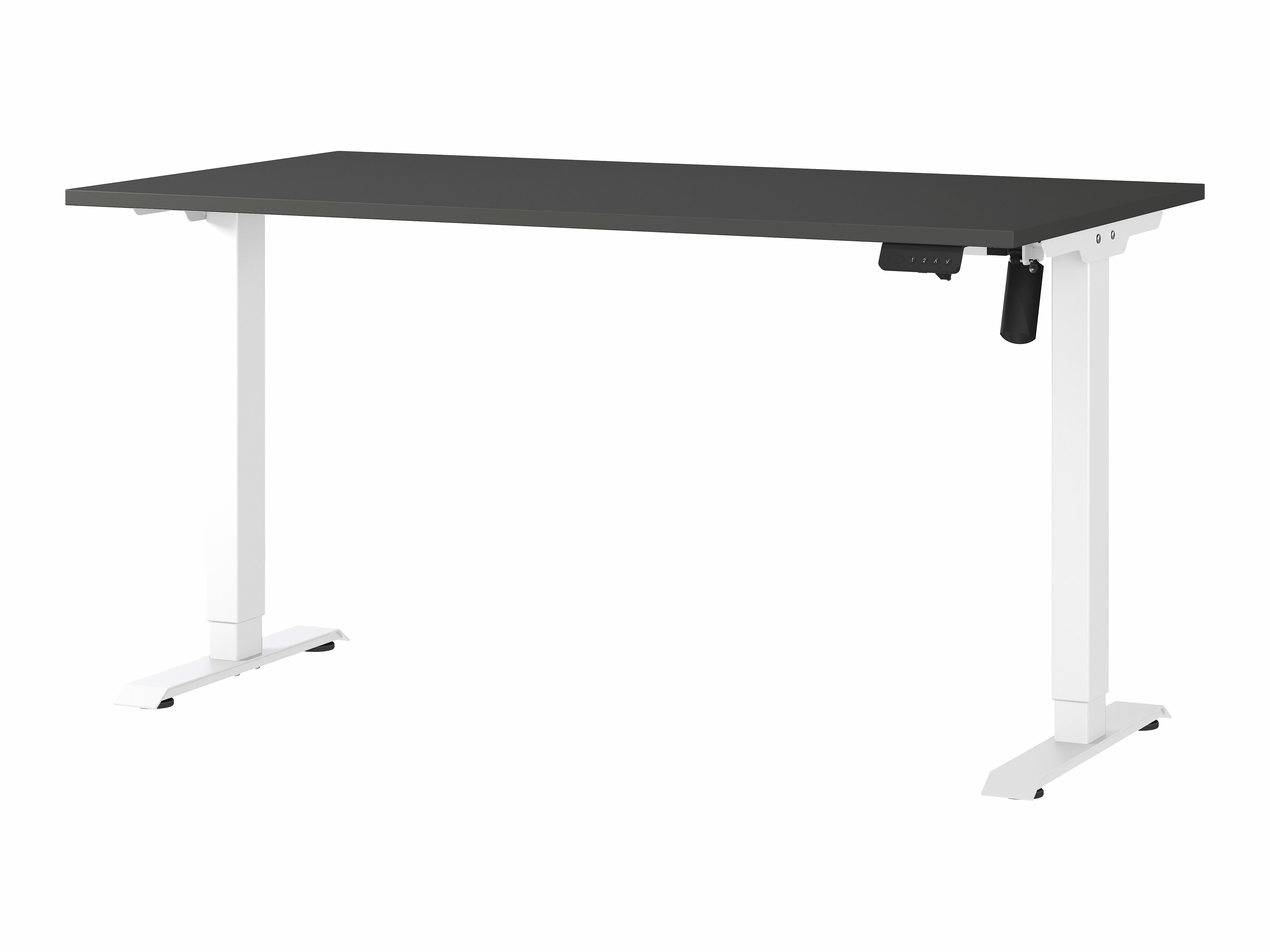 Állítható magasságú íróasztal Lartesi 116 (Grafit + Fehér)