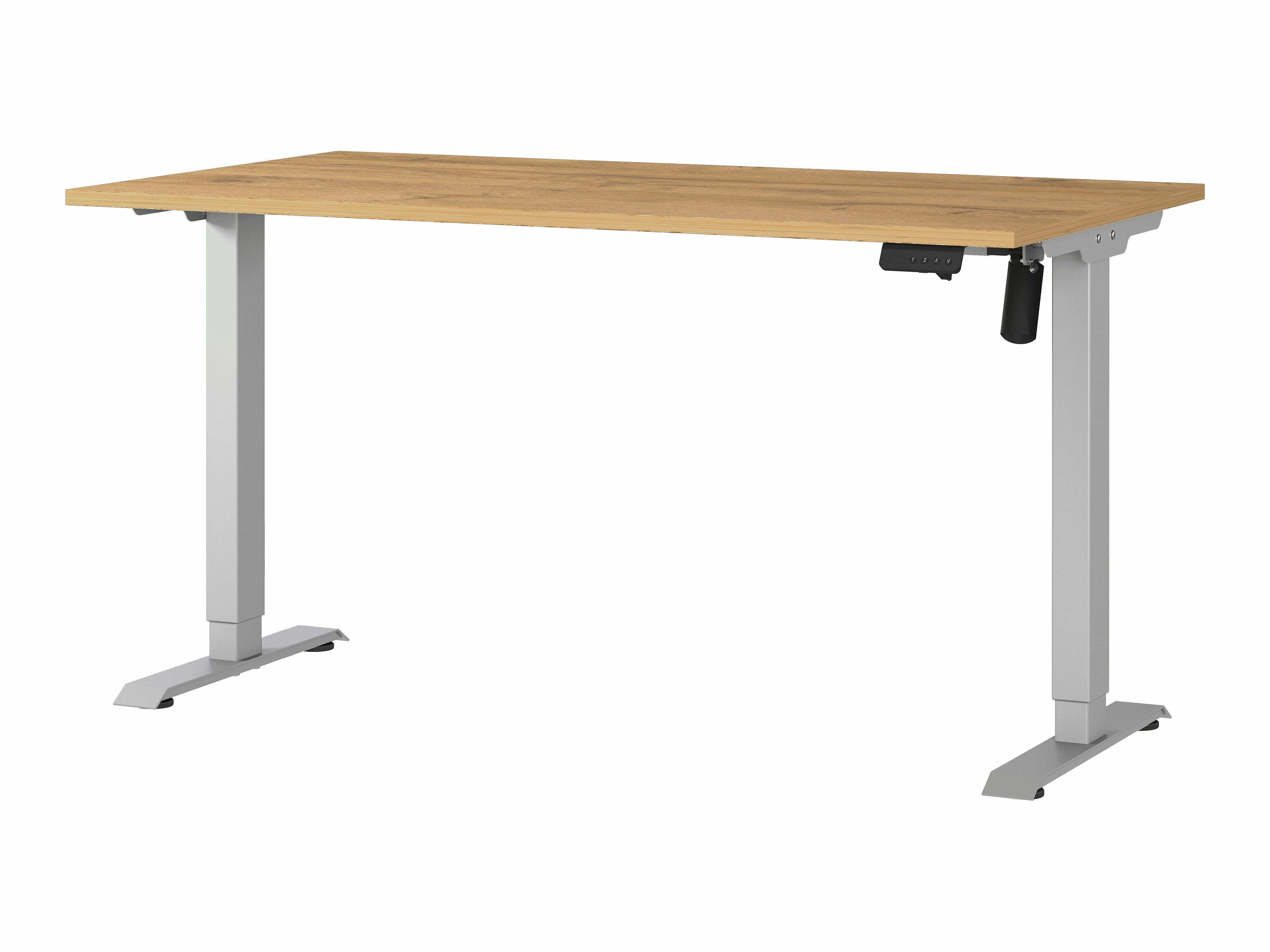 Állítható magasságú íróasztal Lartesi 116 (Grandson tölgy + Ezüst)